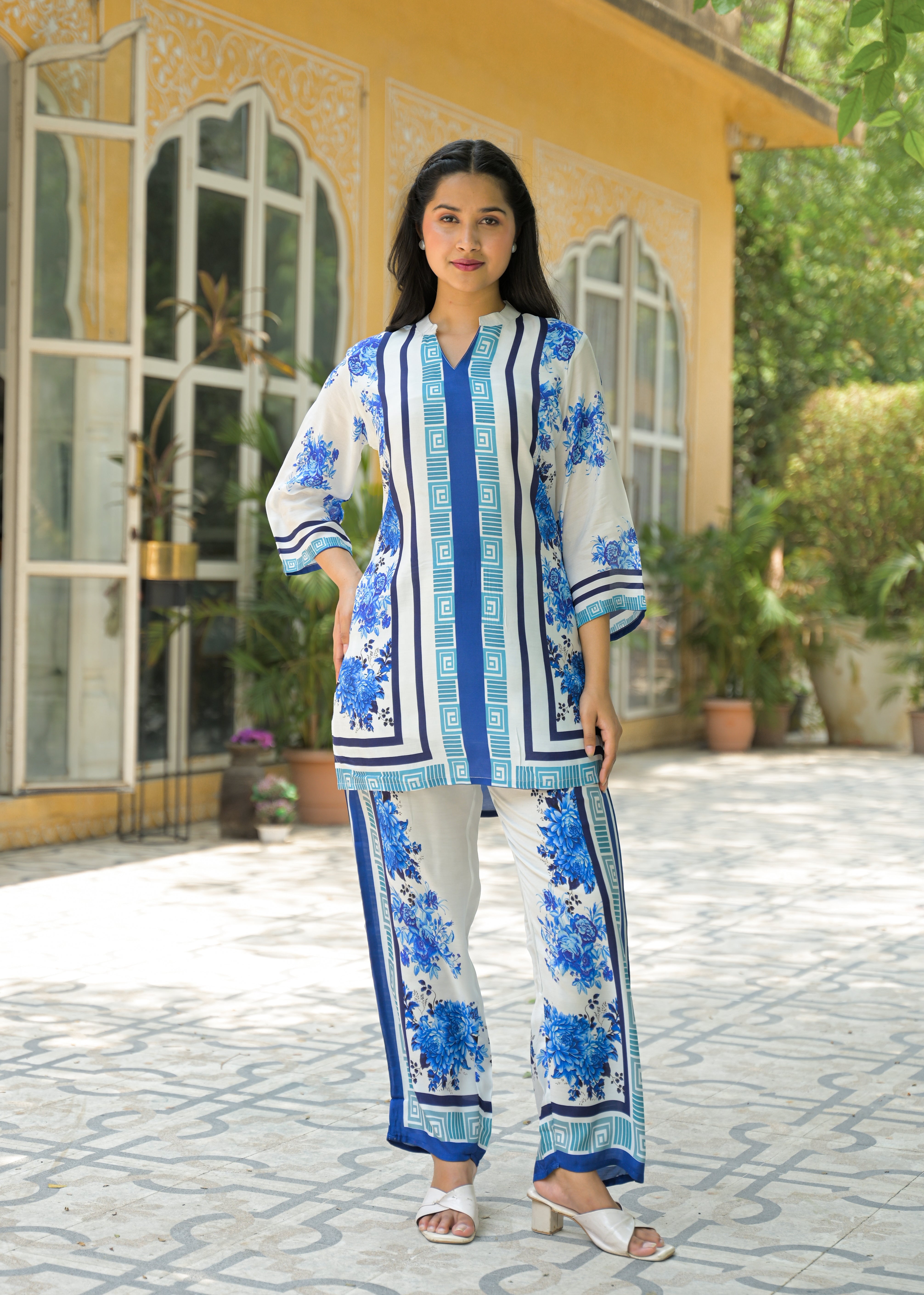 Indigo Floral Printed Co-Ord Set