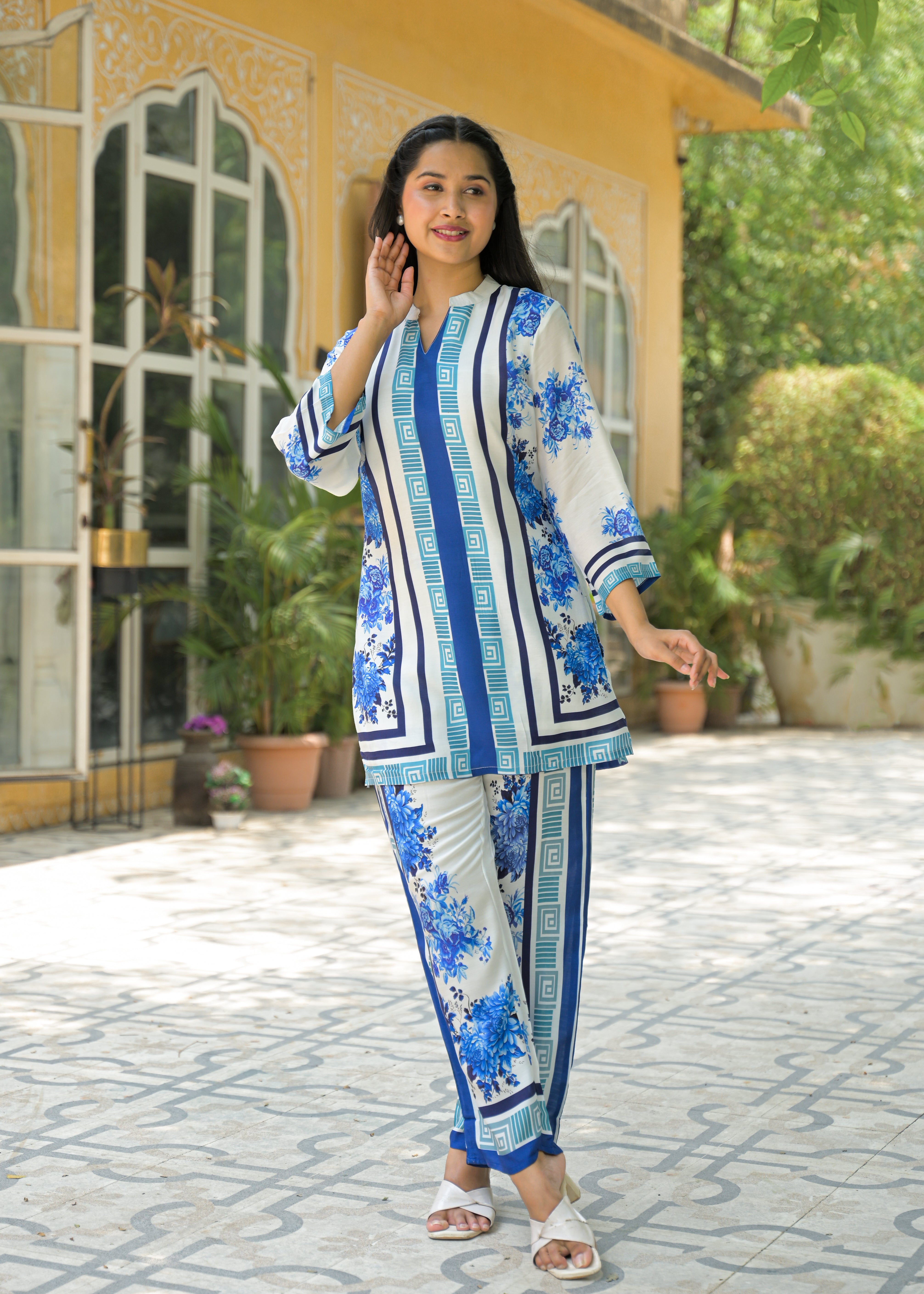 Indigo Floral Printed Co-Ord Set