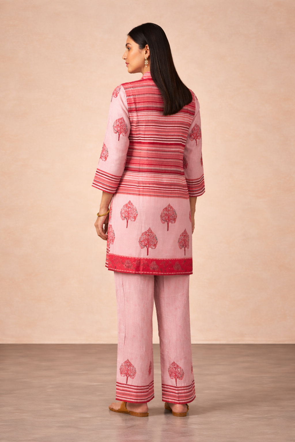 Blush Pink Printed Crepe Silk Co-Ord Set