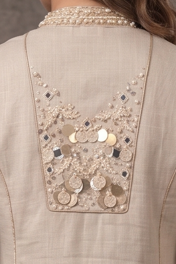Desert Pearl Embellished Cotton Linen Pant Set