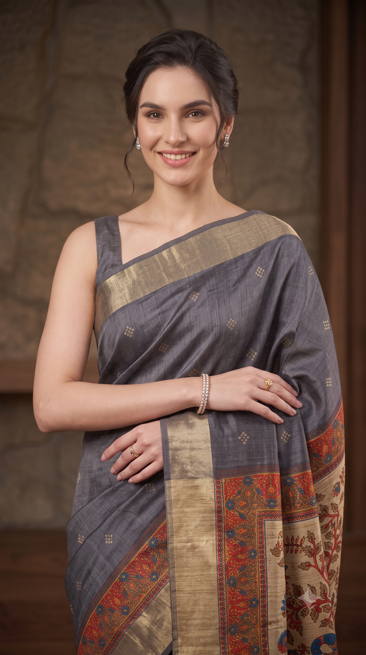 Ashwood Handloom Tussar Silk Saree