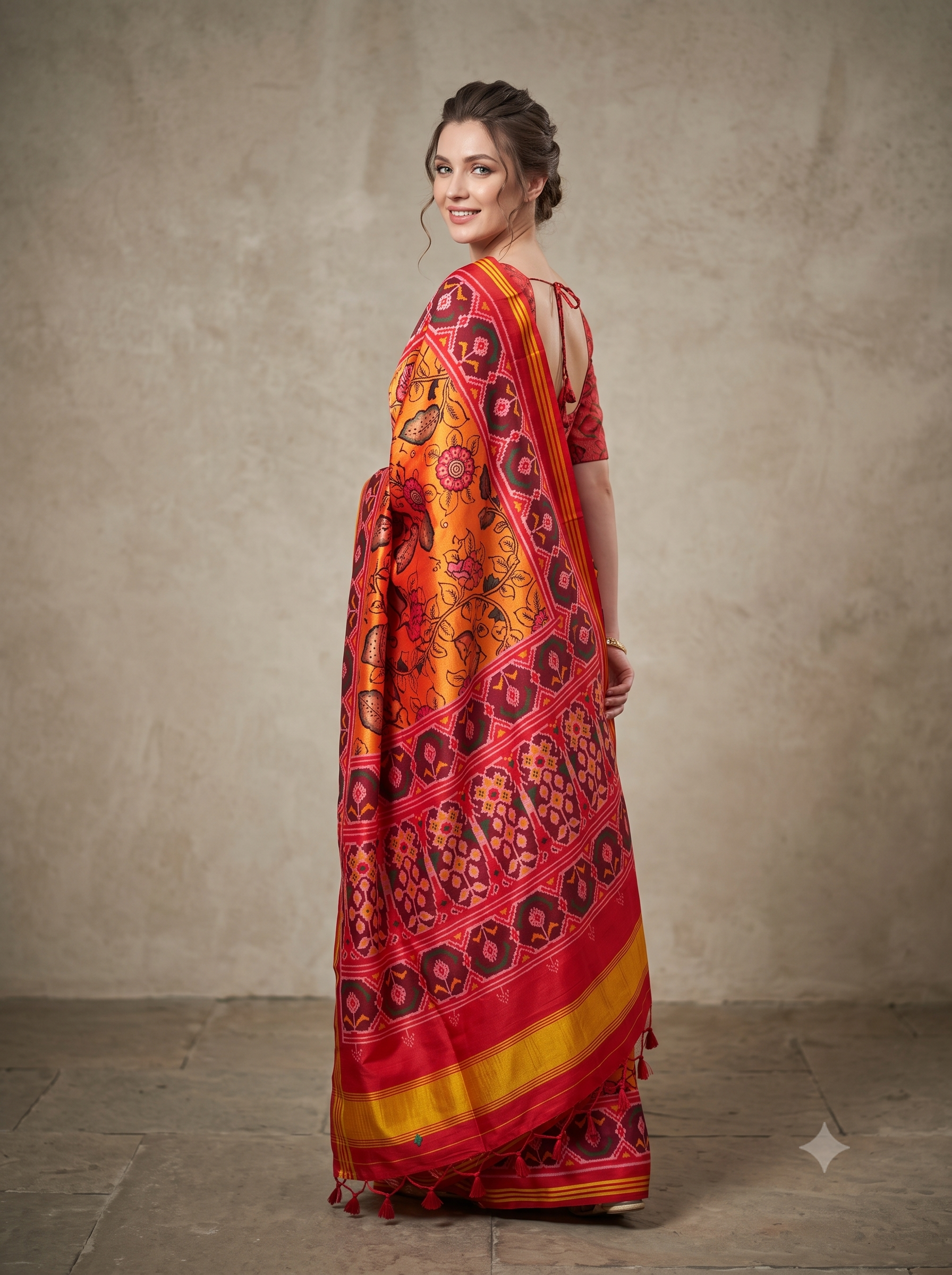 Kesari Heritage Weave Handloom Tussar Silk Saree