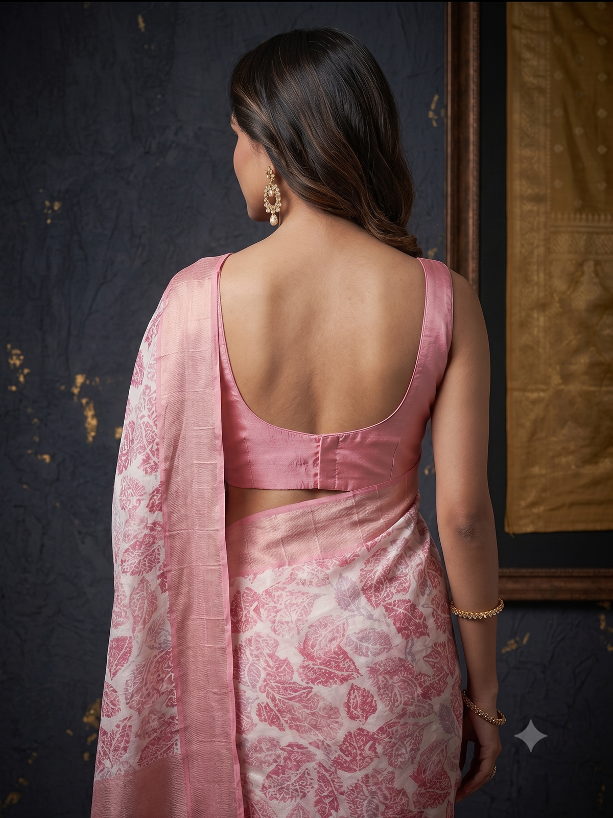 Pearl White Printed Cotton Silk Saree