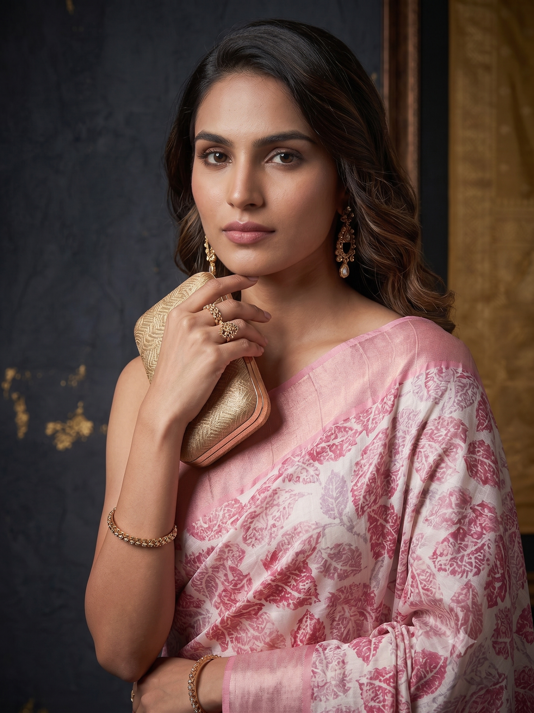 Pearl White Printed Cotton Silk Saree