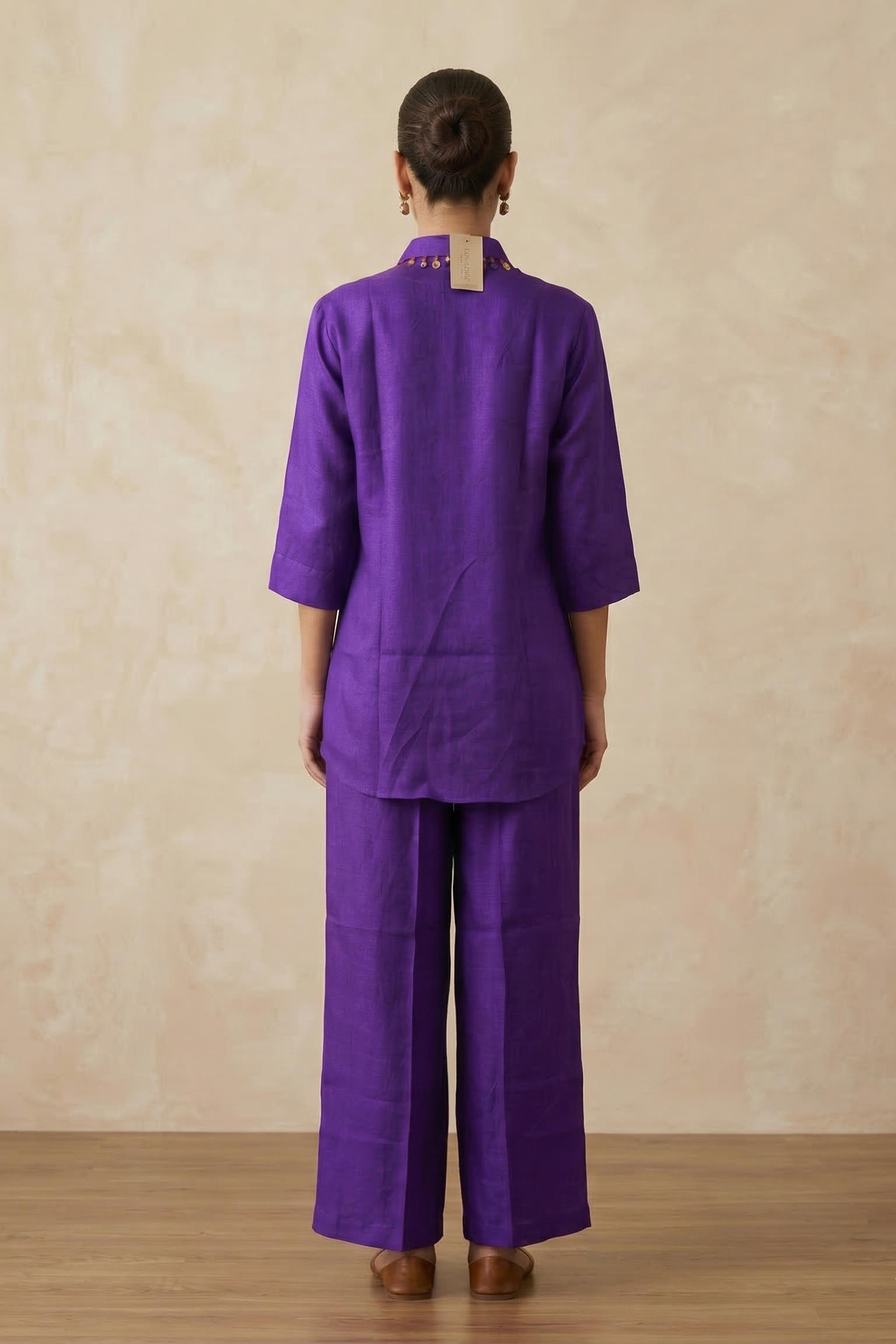 Vivid Violet Ombre Dyed Raw Silk Co-ord Set
