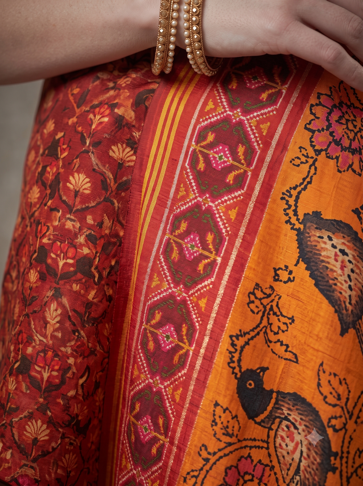 Kesari Heritage Weave Handloom Tussar Silk Saree