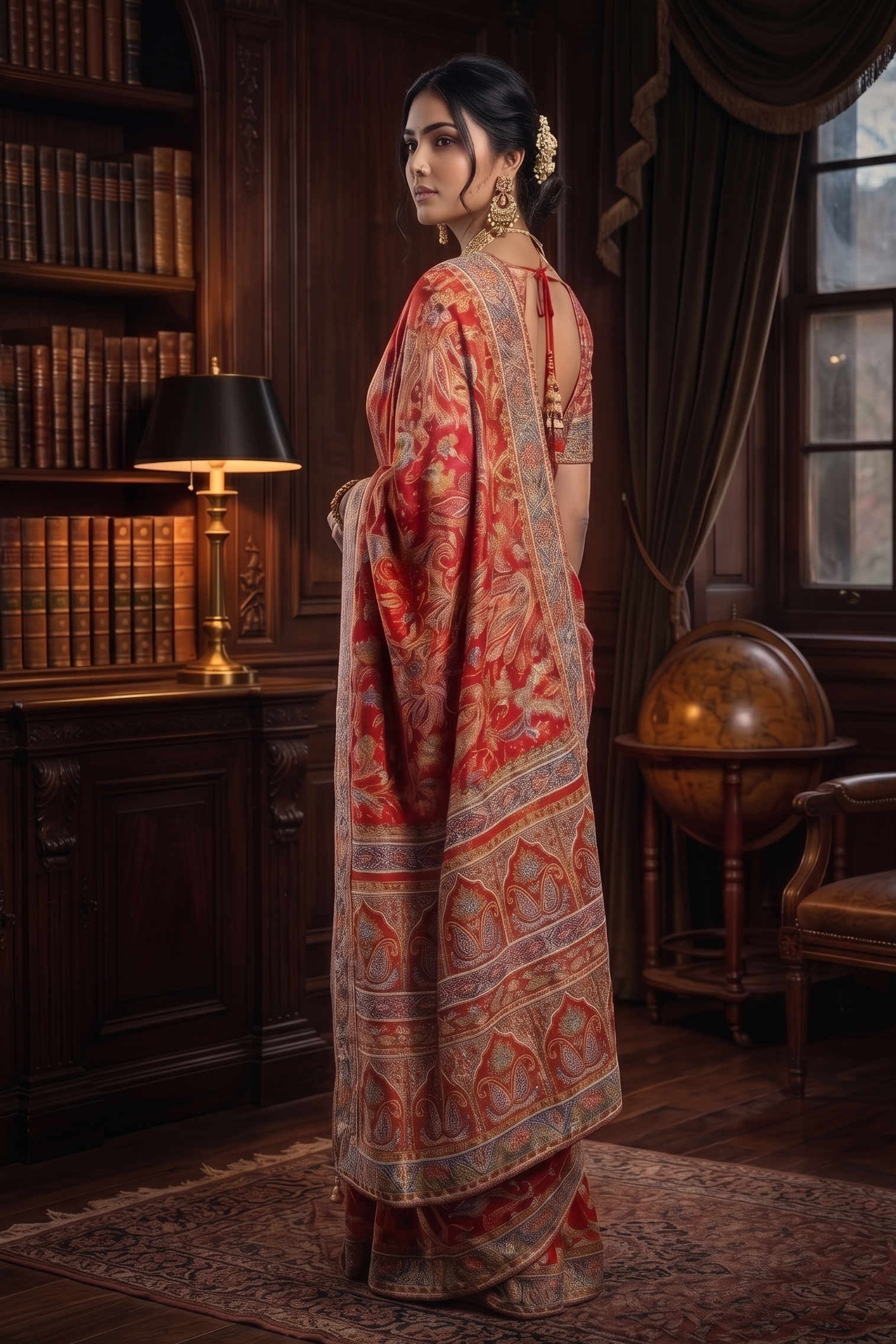 Scarlet Heritage Printed Crepe Silk Saree