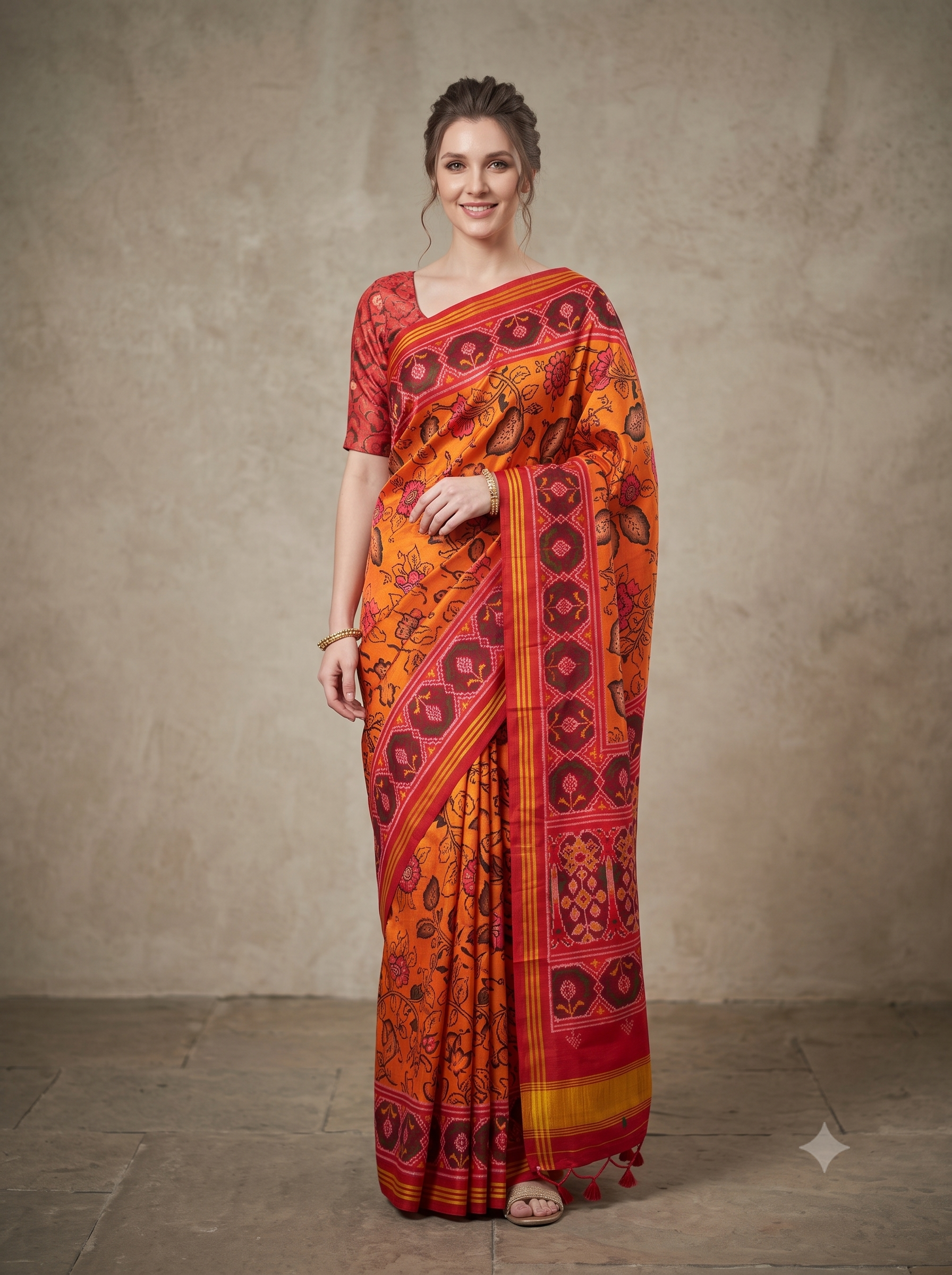 Kesari Heritage Weave Handloom Tussar Silk Saree