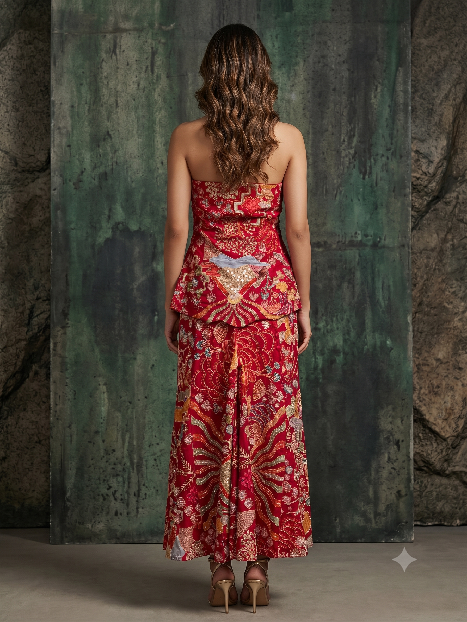 Royal Rani Embellished Satin Silk Palazzo Set