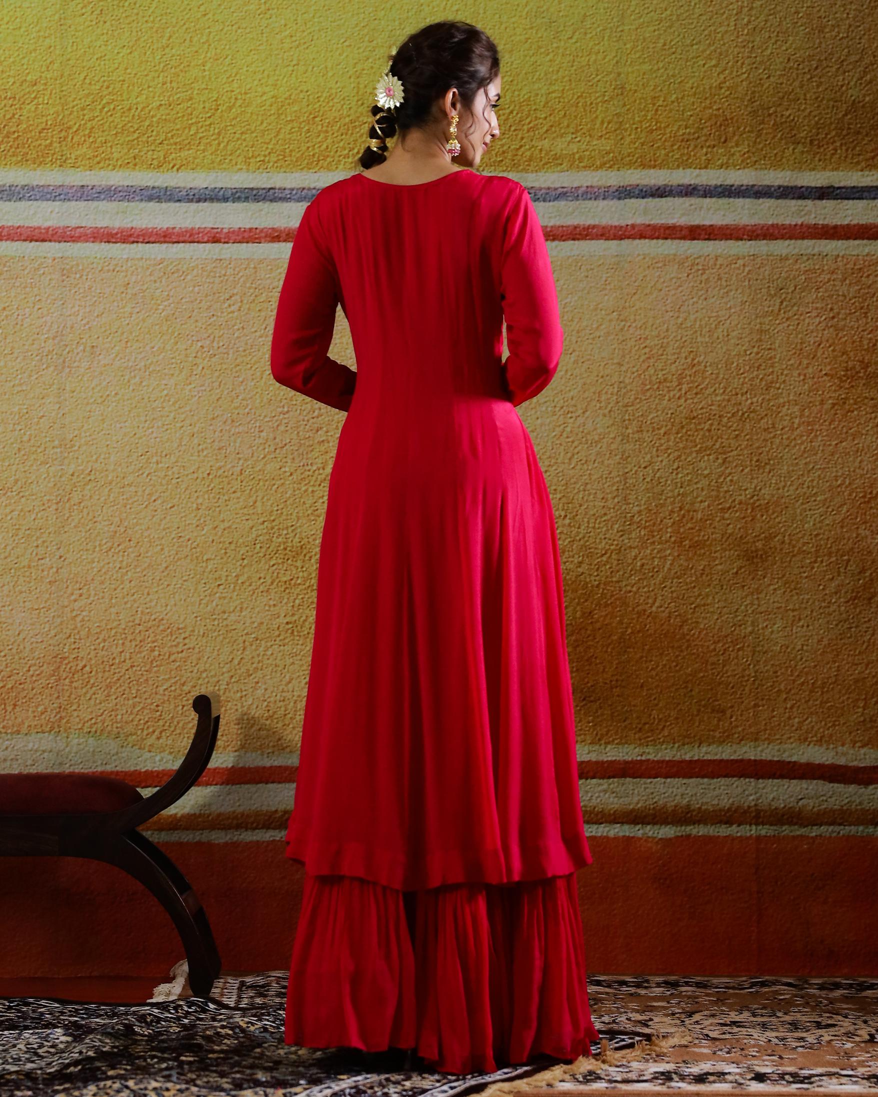 Rani Pink Embellished Chinon Silk Gown