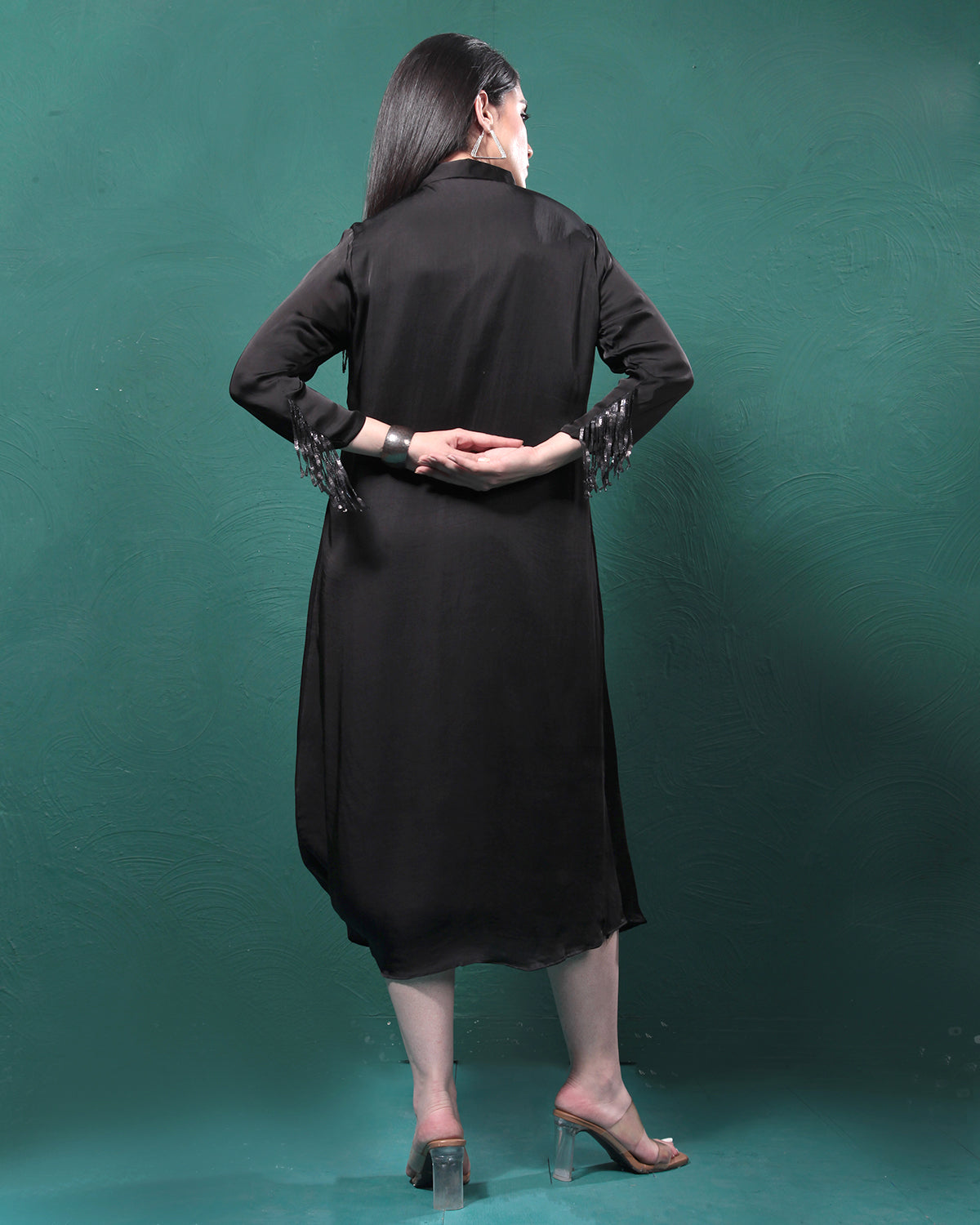 Black Martini Long Shirt Dress