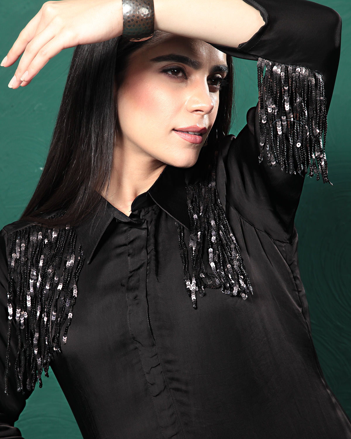 Black Martini Long Shirt Dress