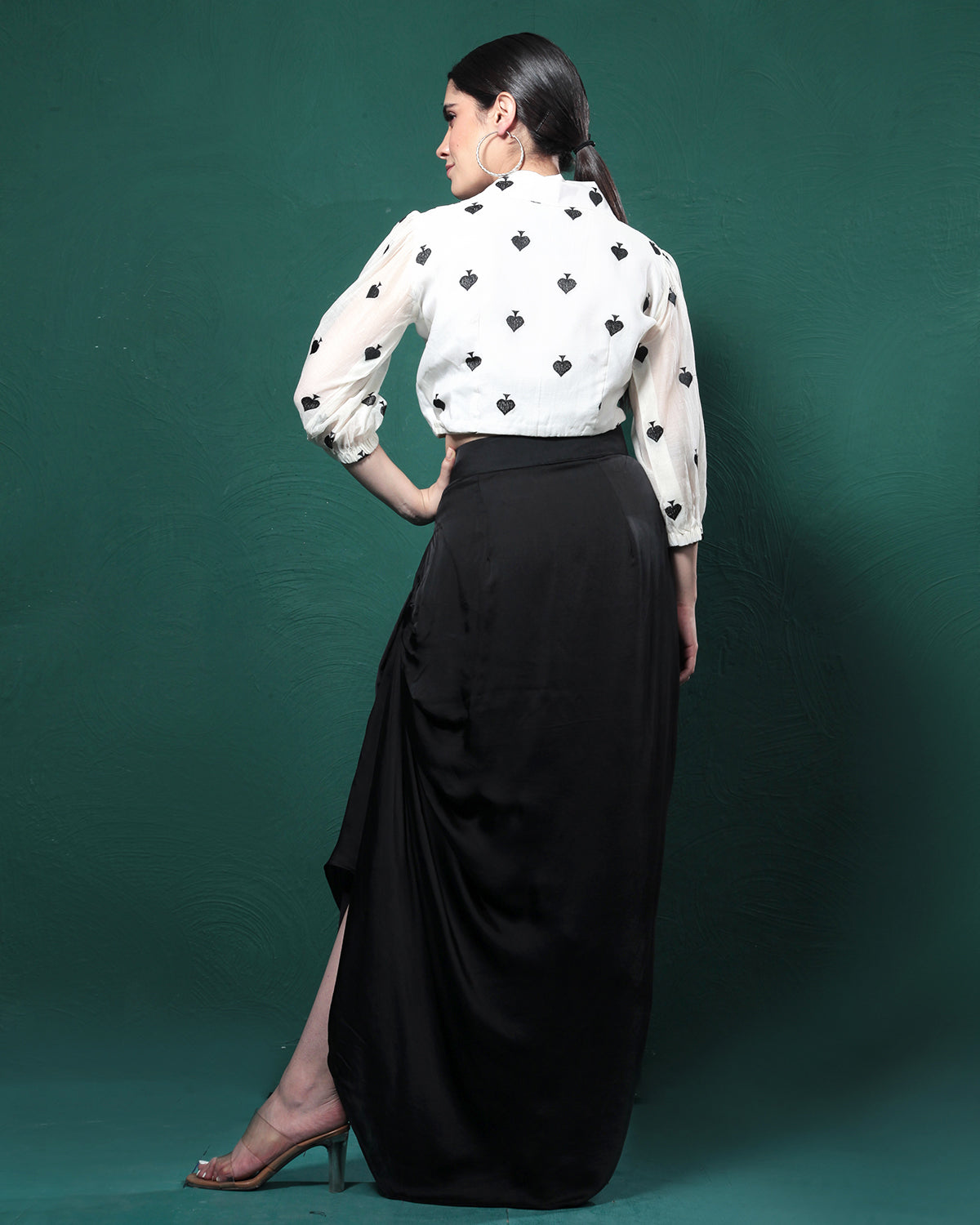 Black Lady Formal Shirt Skirt Dress