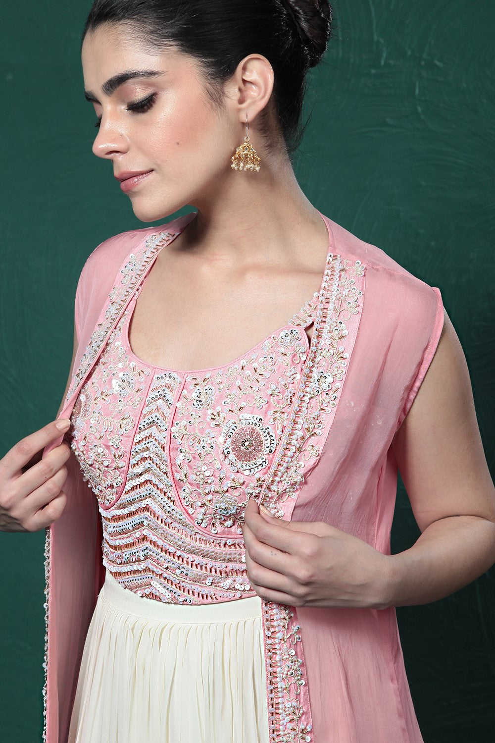 Soft Pink Ombre-Dyed Cape Set