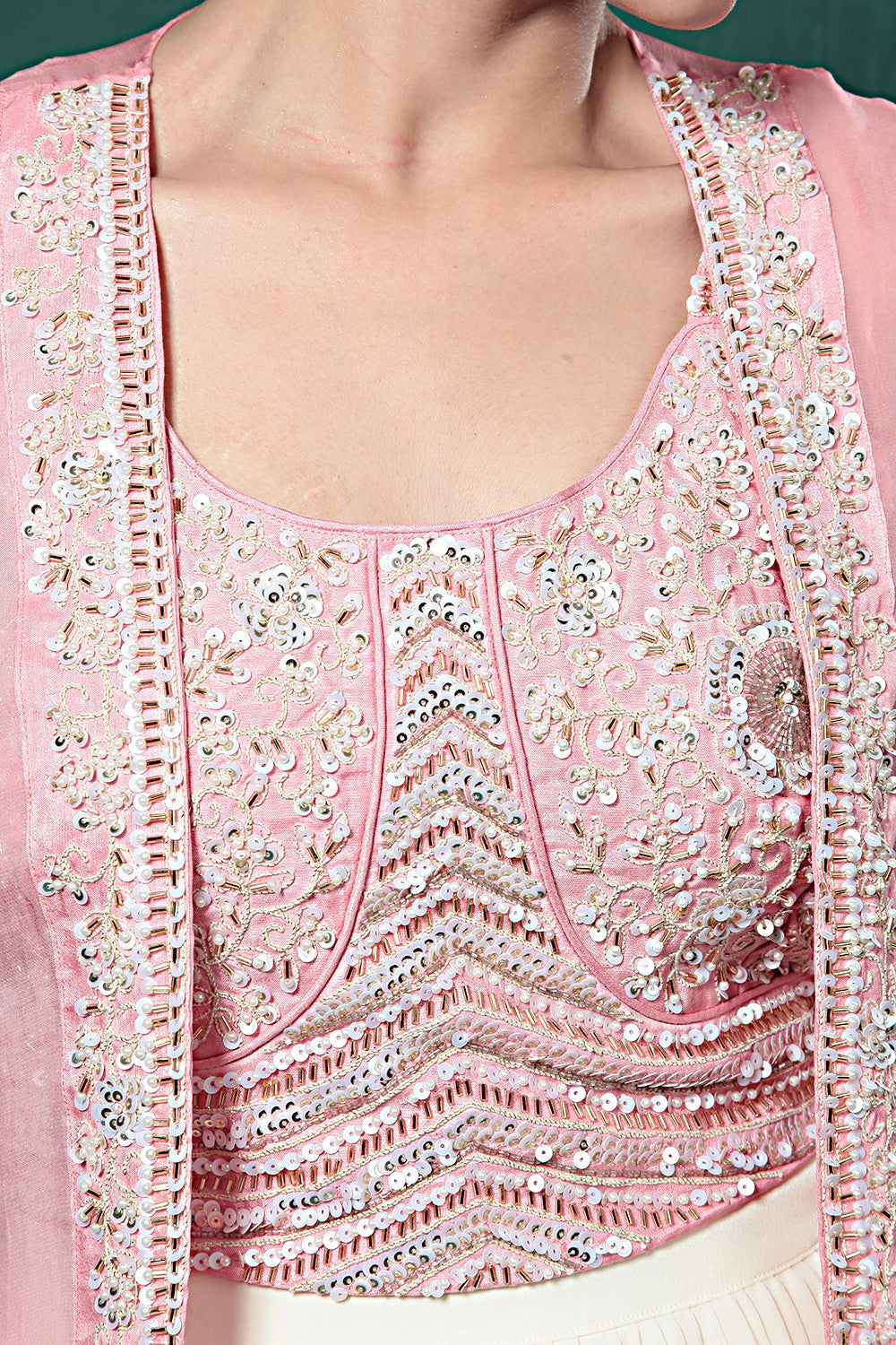 Soft Pink Ombre-Dyed Cape Set