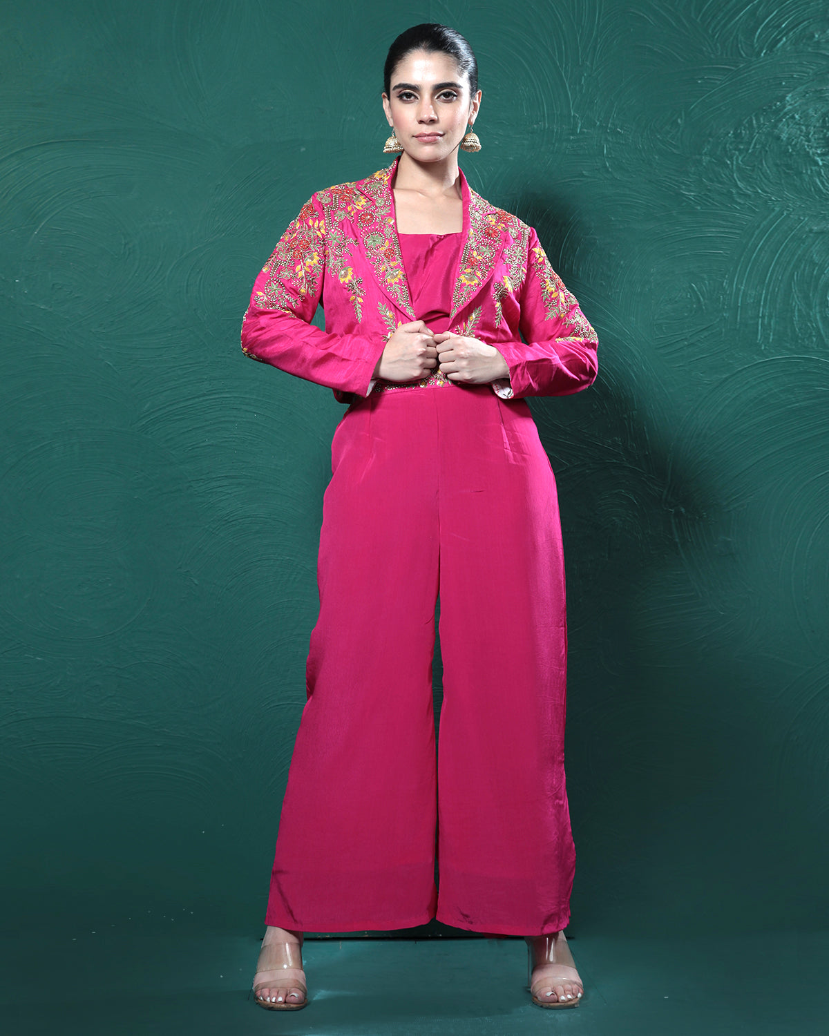 Polish Pink Handwork Palazzo Set