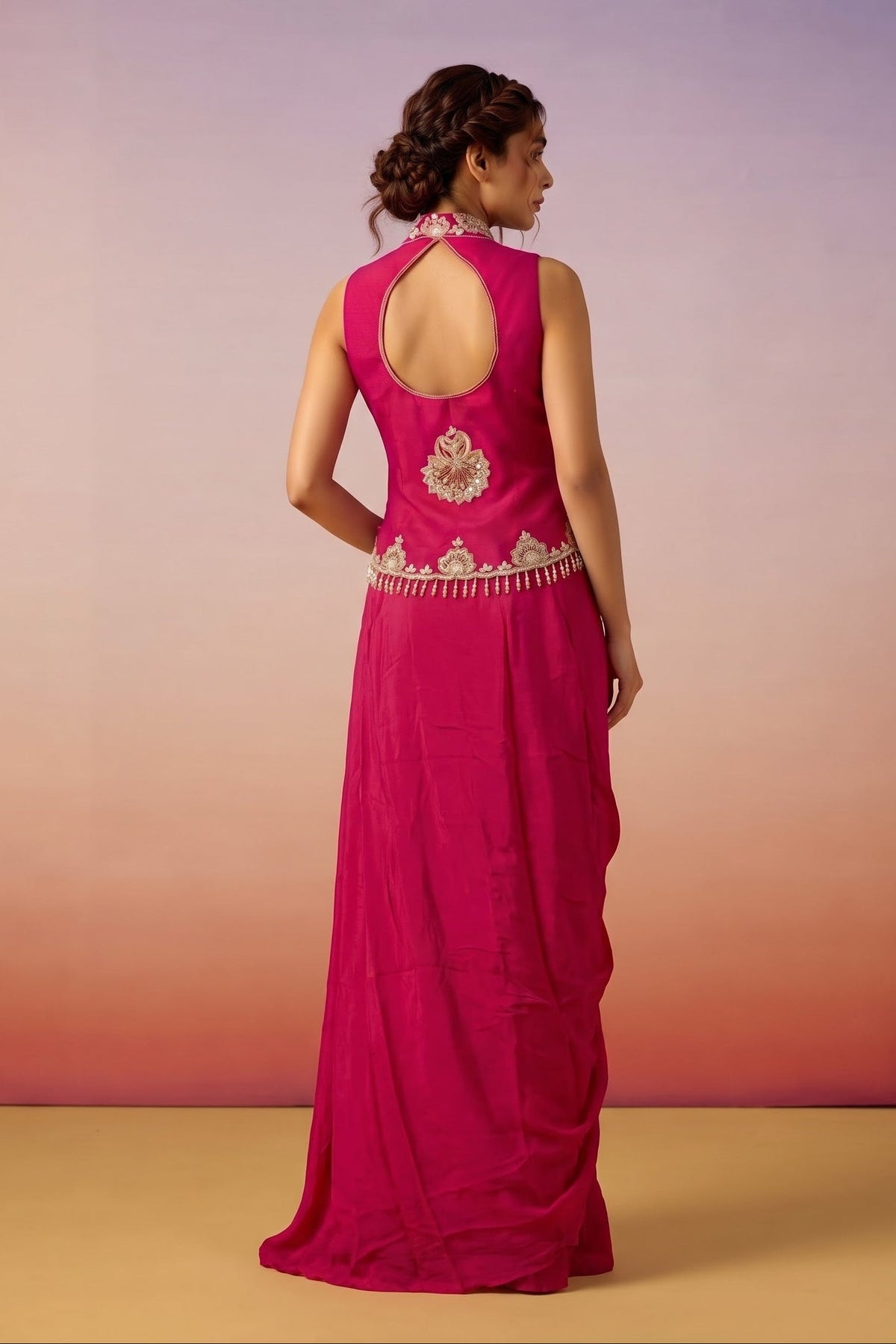 Royale Rani Embellished Crepe Silk Skirt Set