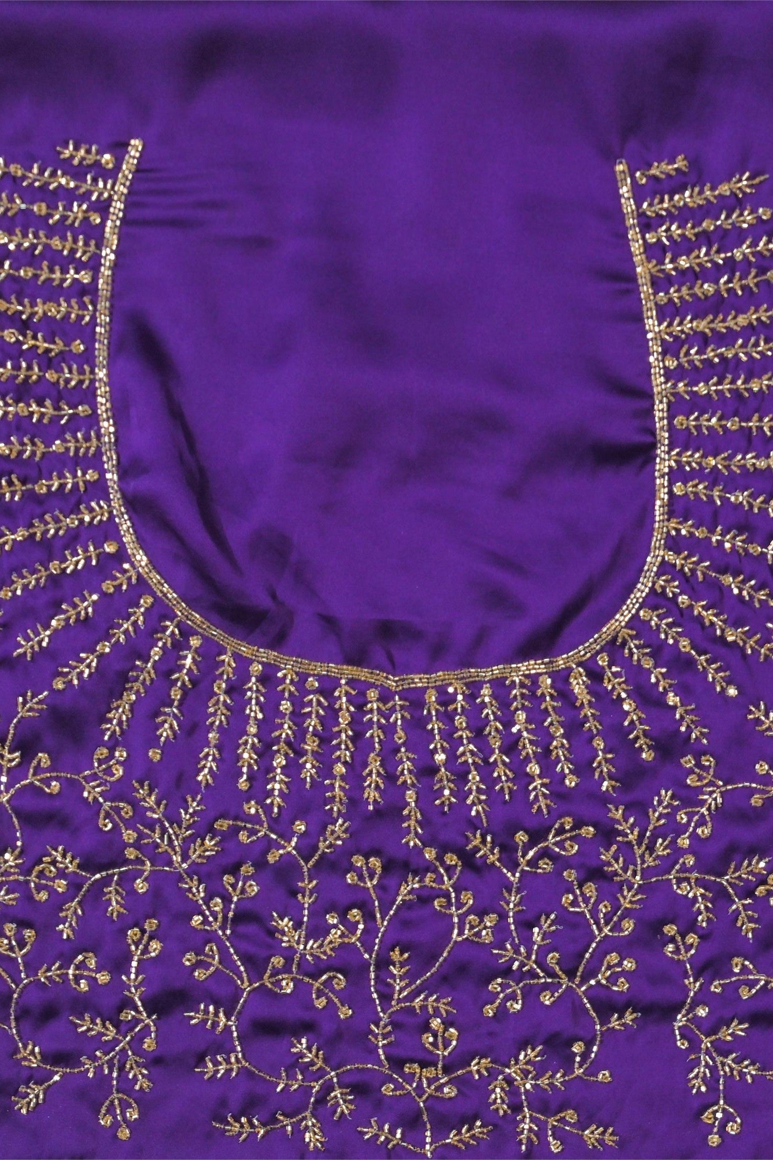 Purple Embellished Satin Silk Saree