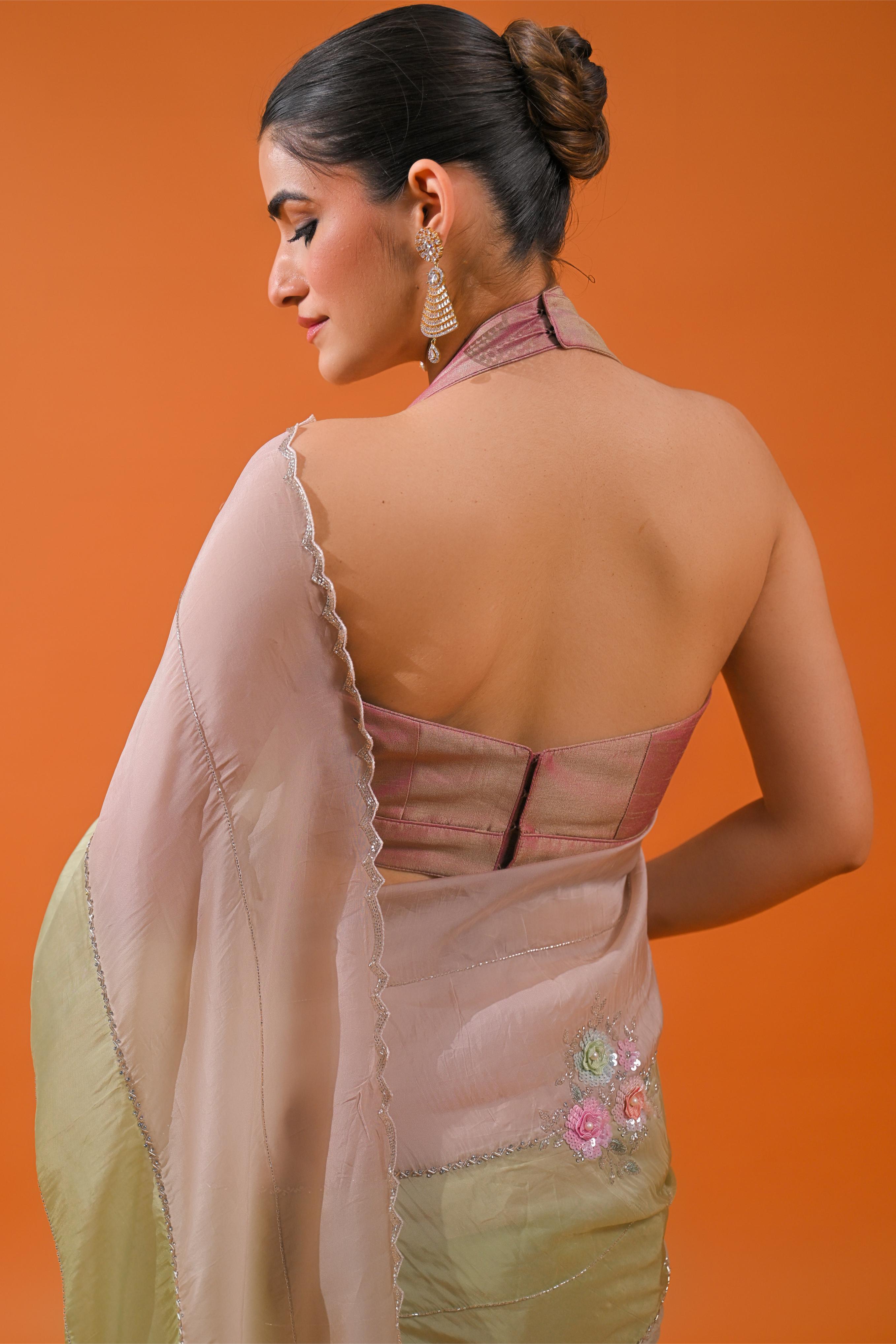 Multi Color Cosmo Silk Saree