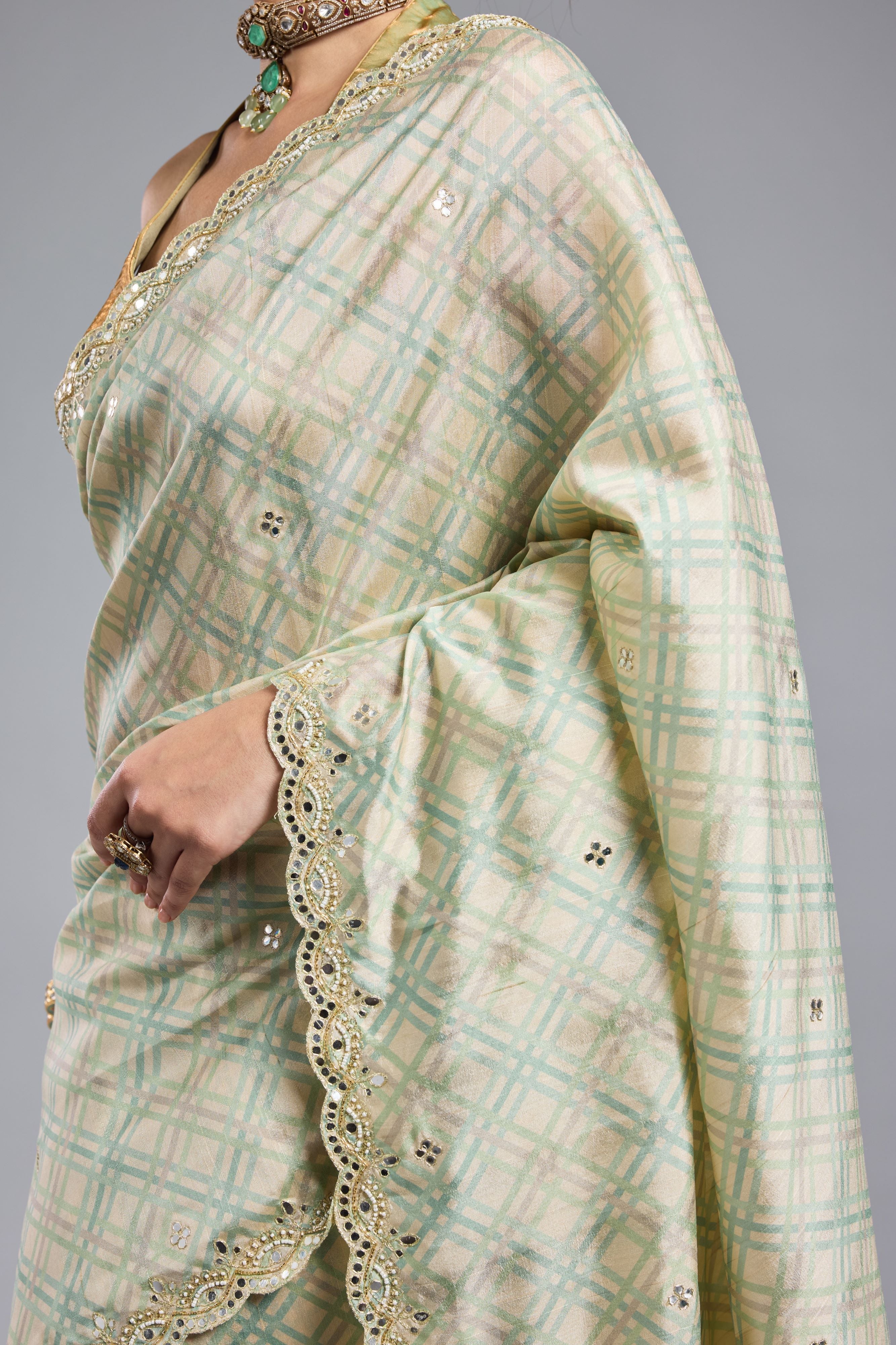 Pastel Green Bhagalpuri Tussar Silk Saree