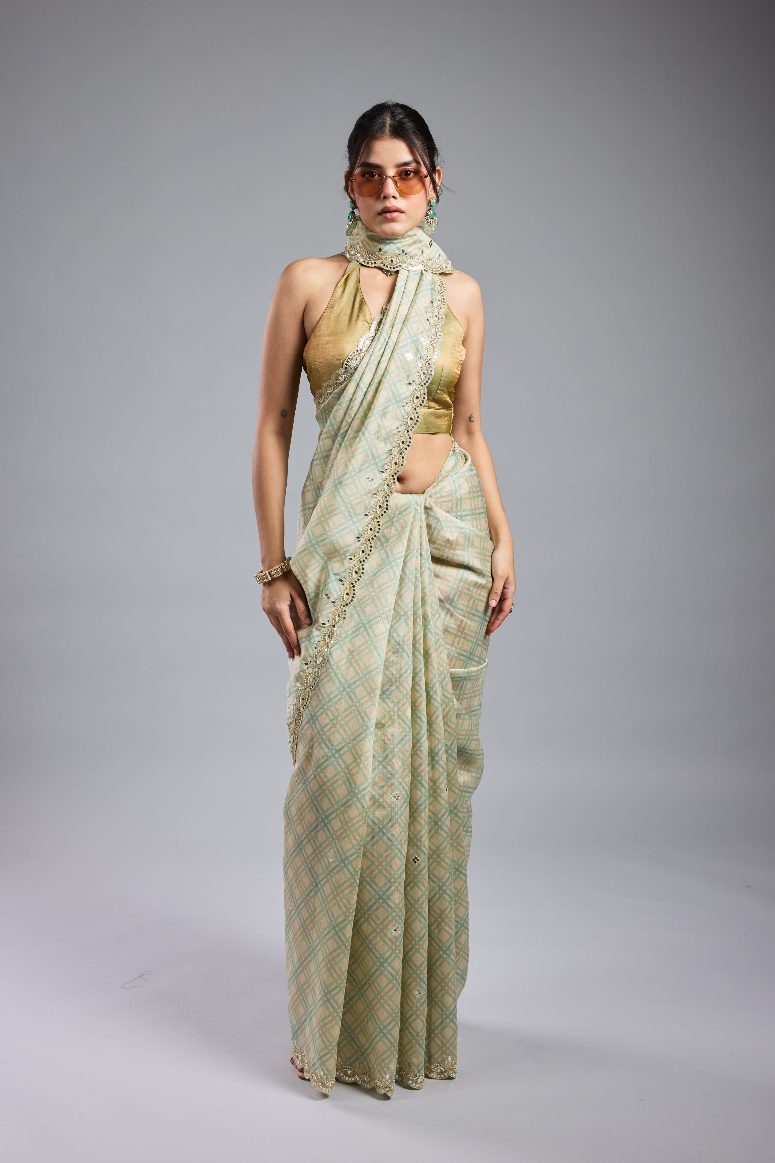 Pastel Green Bhagalpuri Tussar Silk Saree