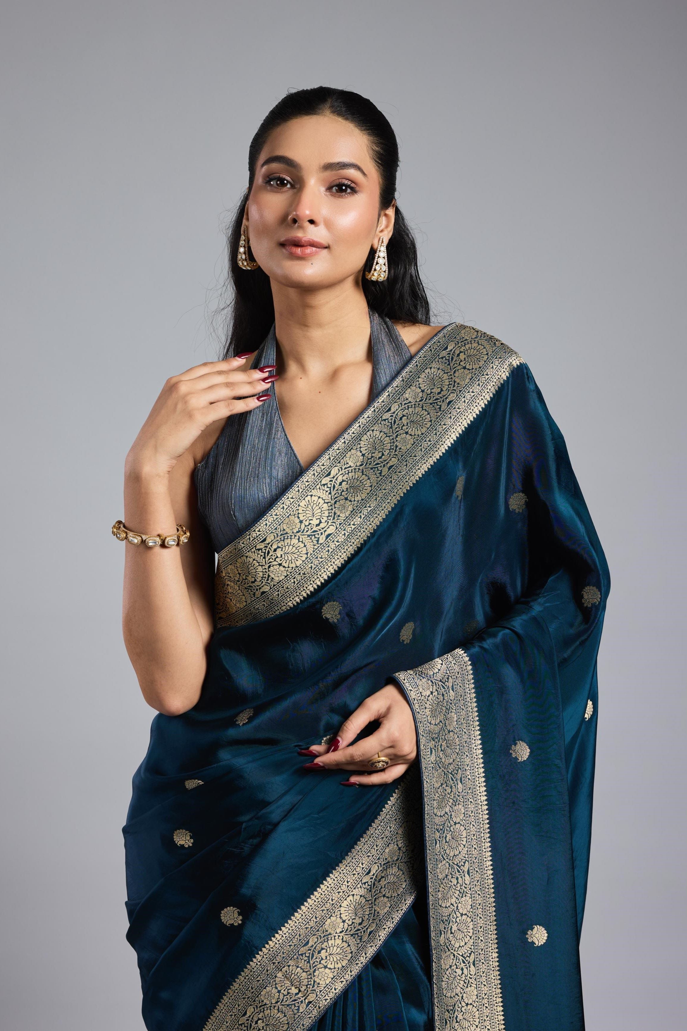 Deep Blue Cosmo Silk Saree