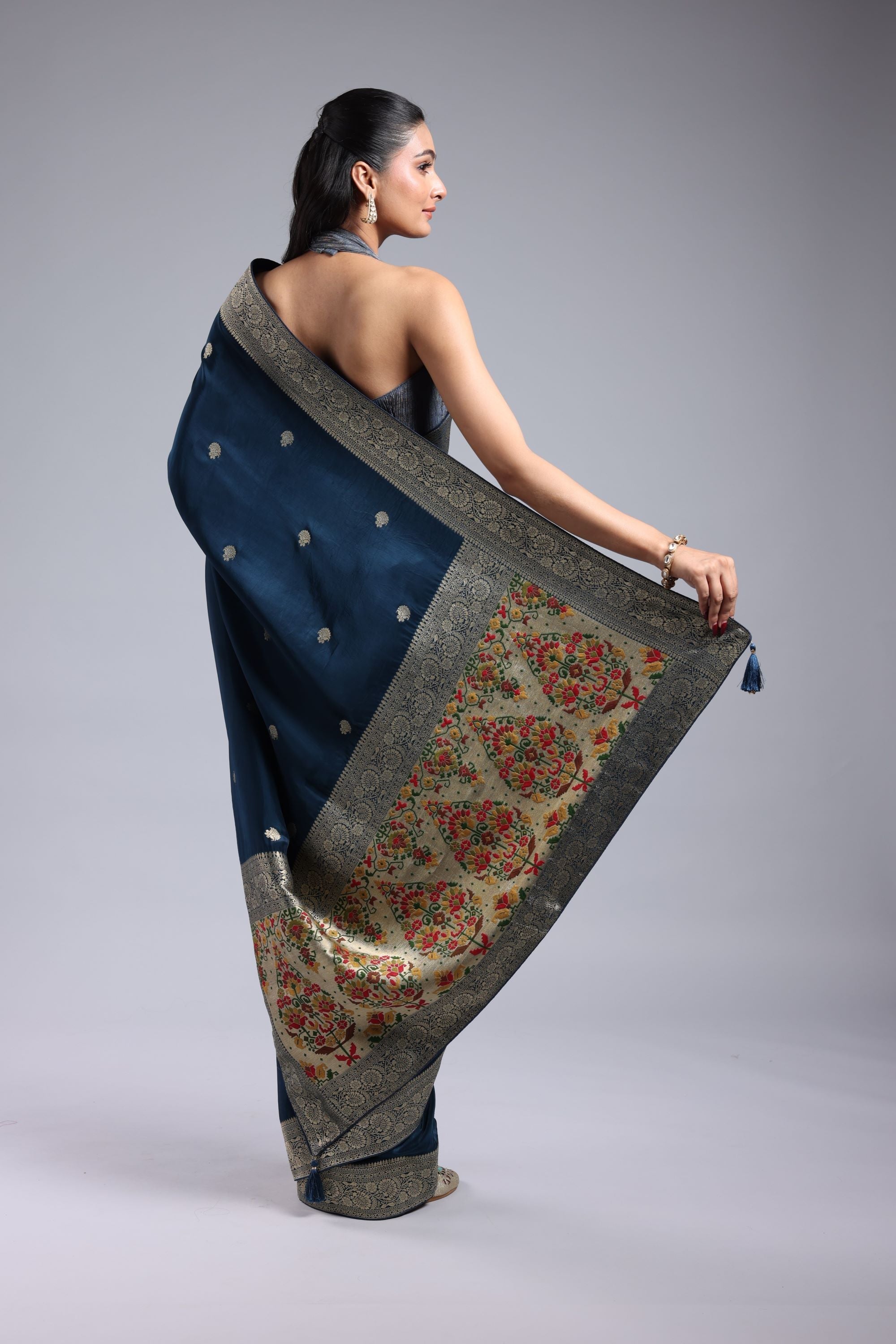 Deep Blue Cosmo Silk Saree