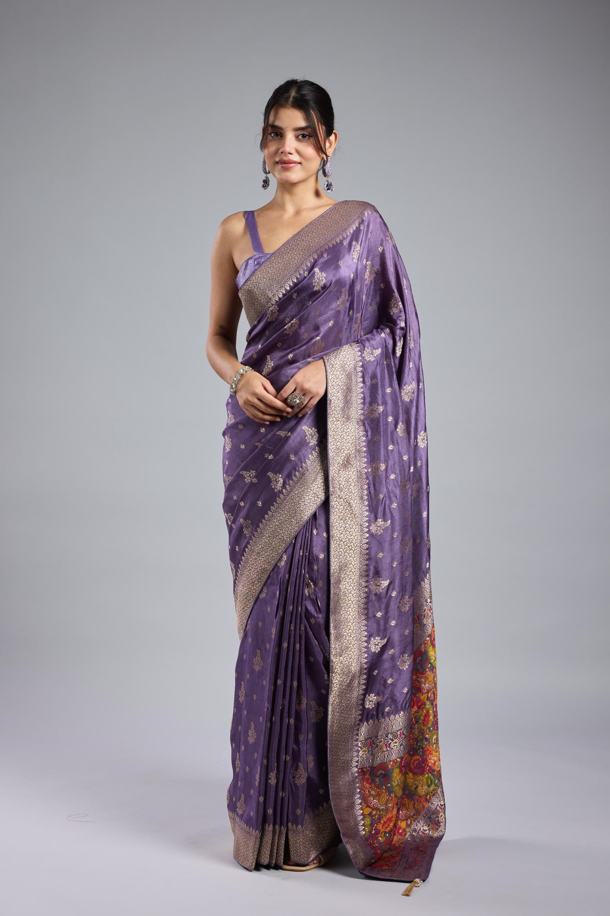 Royal Orchid Dola Silk Saree