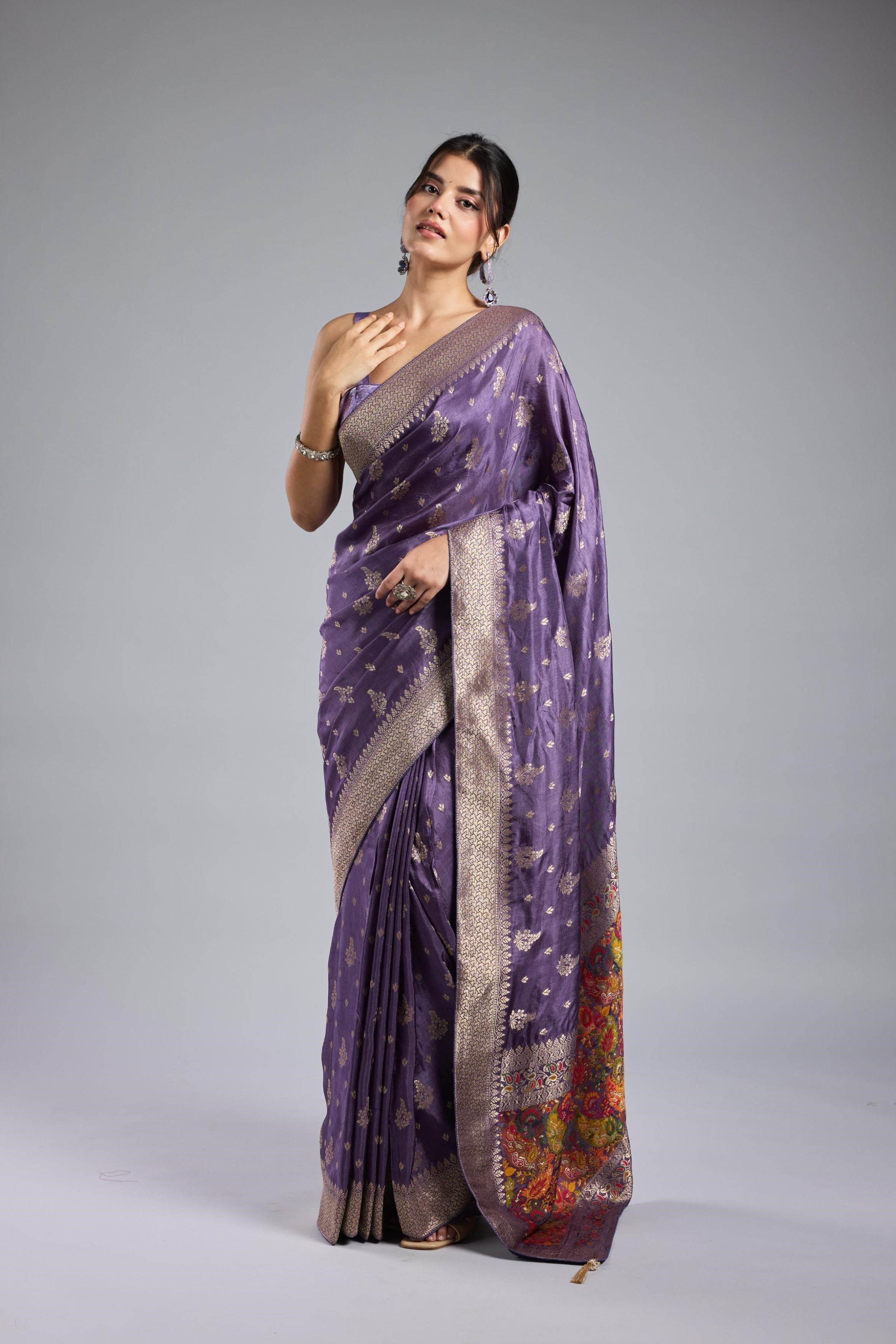 Royal Orchid Dola Silk Saree