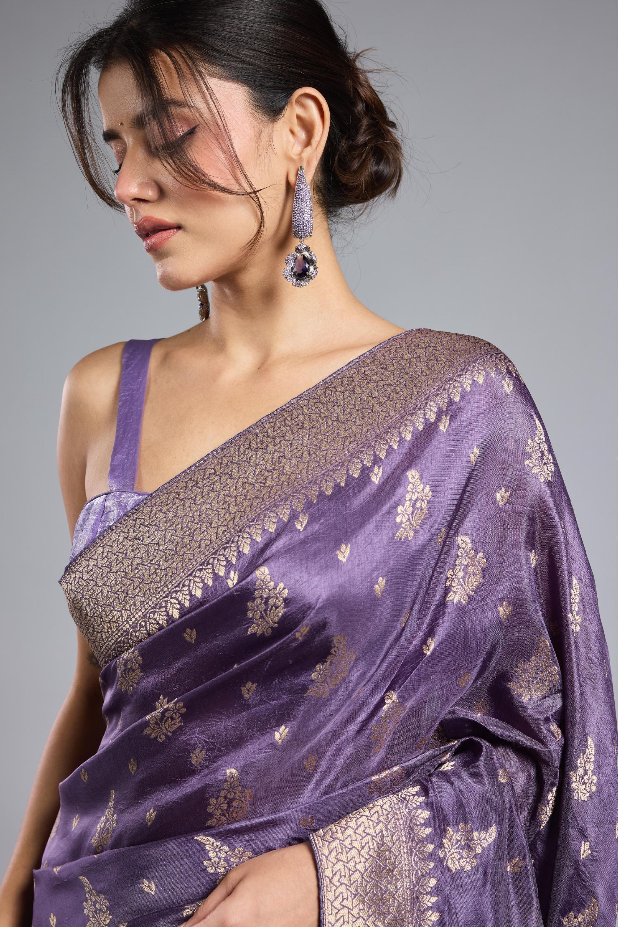 Royal Orchid Dola Silk Saree