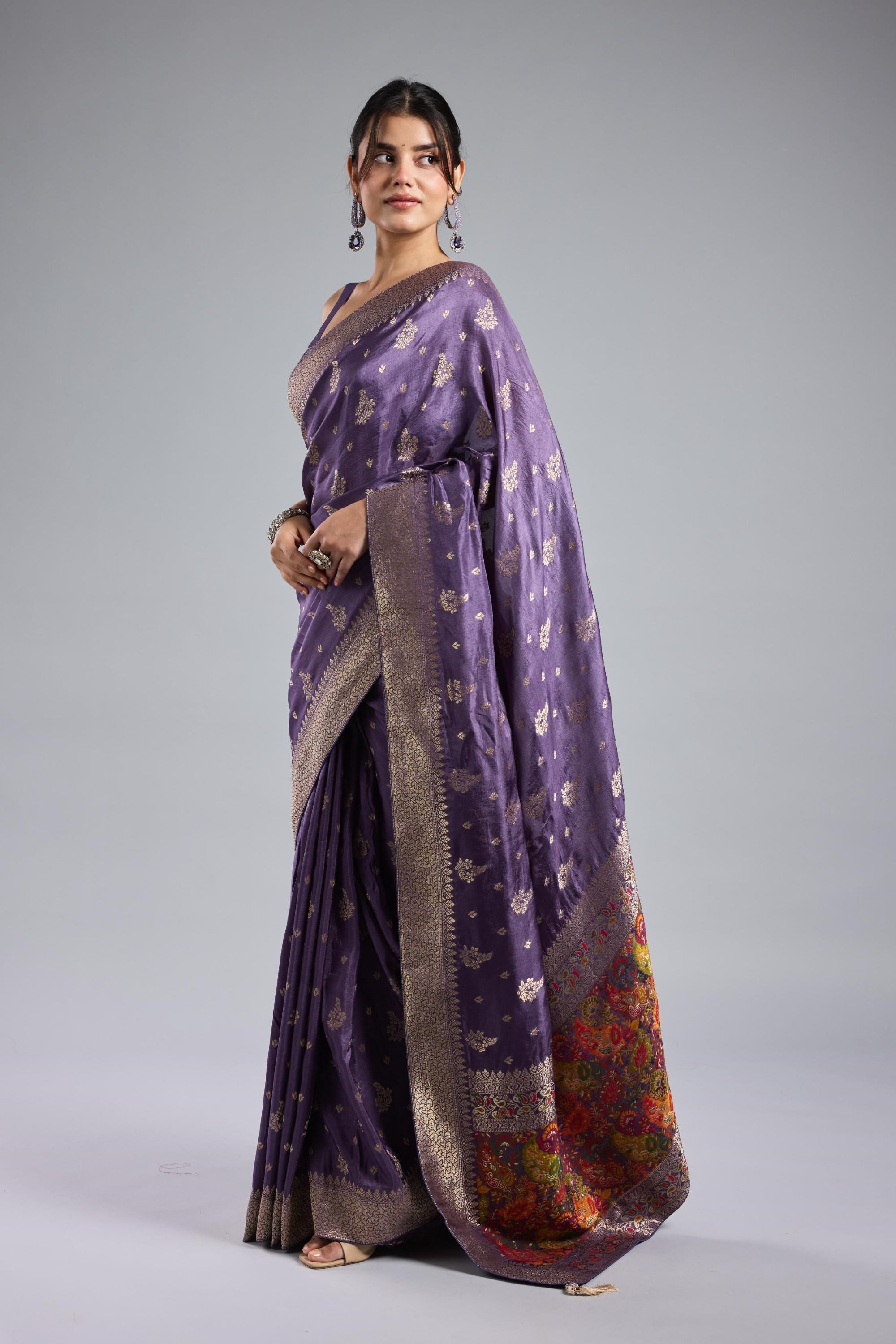 Royal Orchid Dola Silk Saree