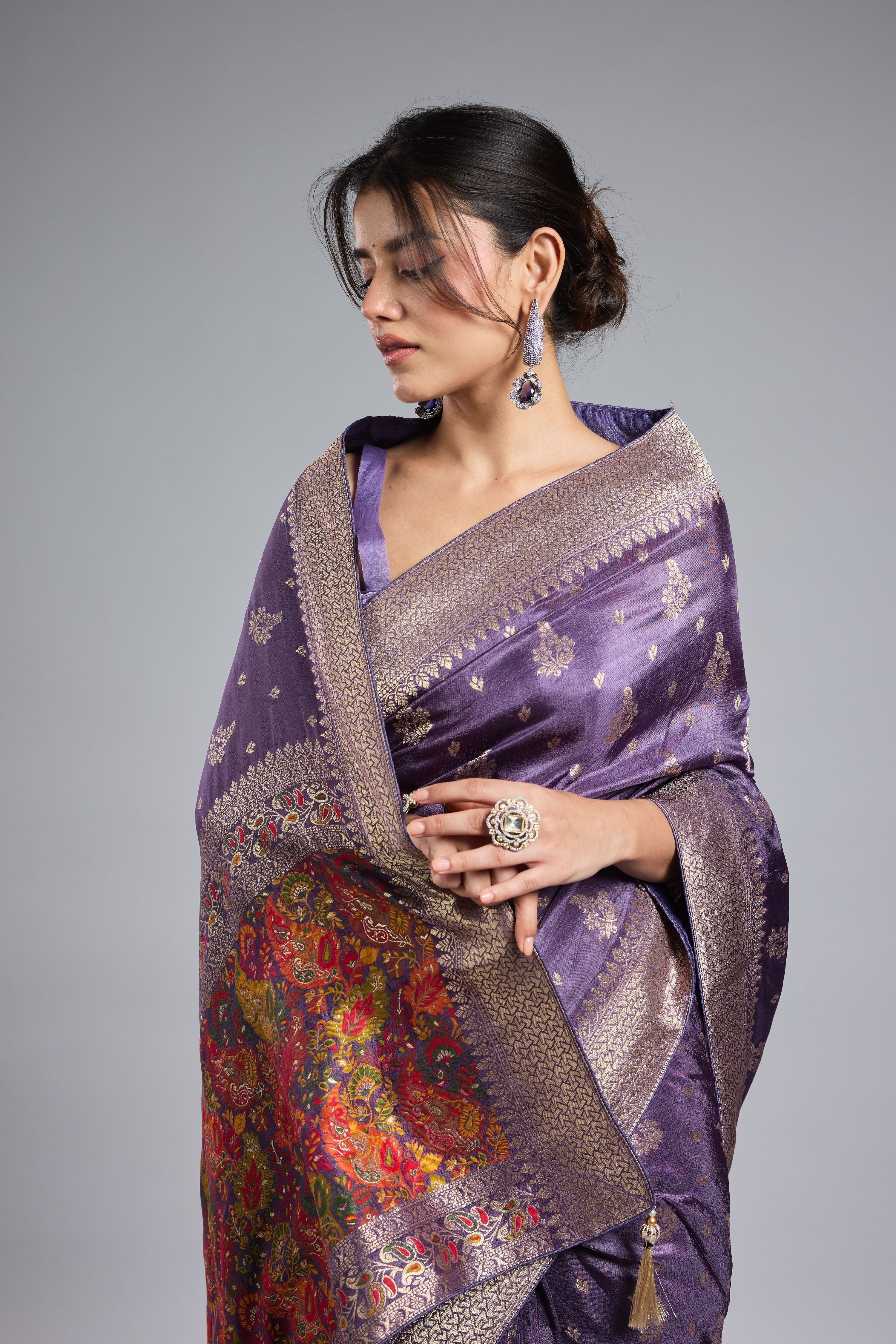 Royal Orchid Dola Silk Saree