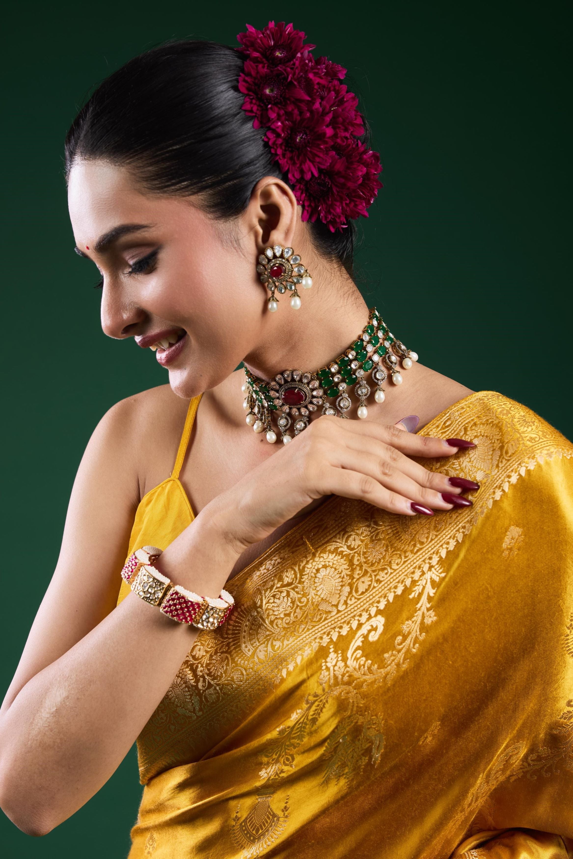 Golden Gazzi Satin Silk Saree