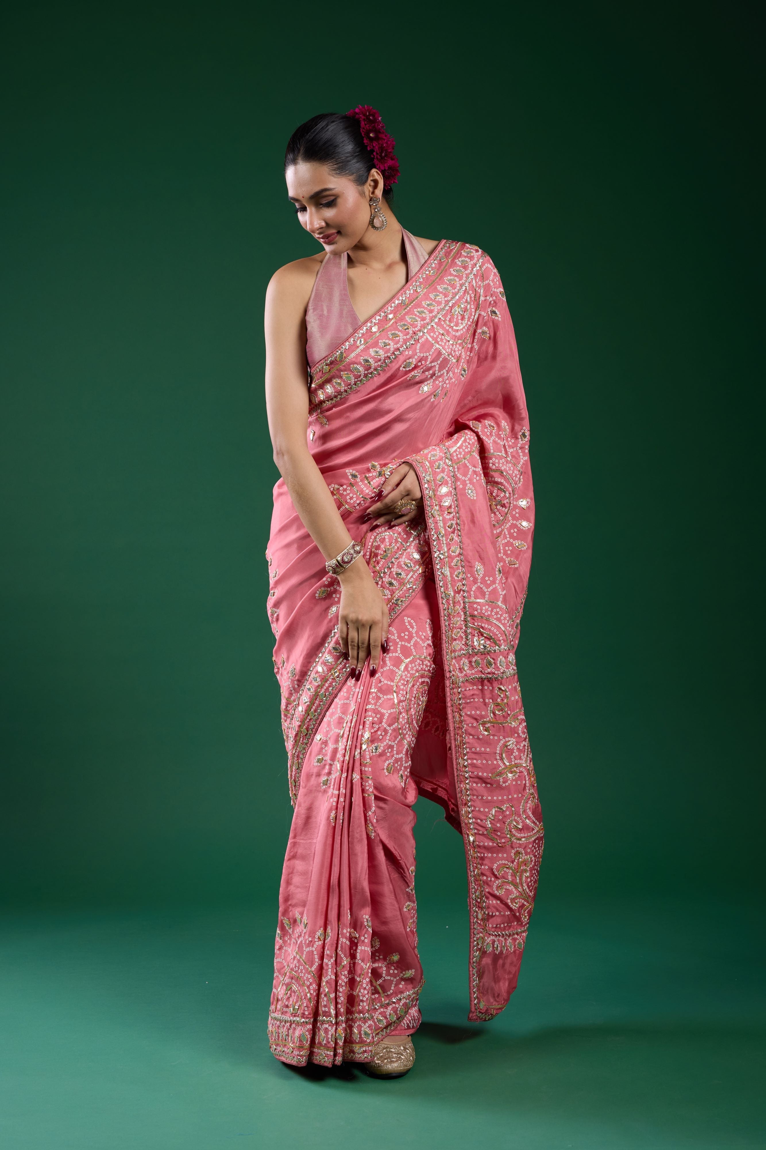 Rose Blush Dola Silk Saree
