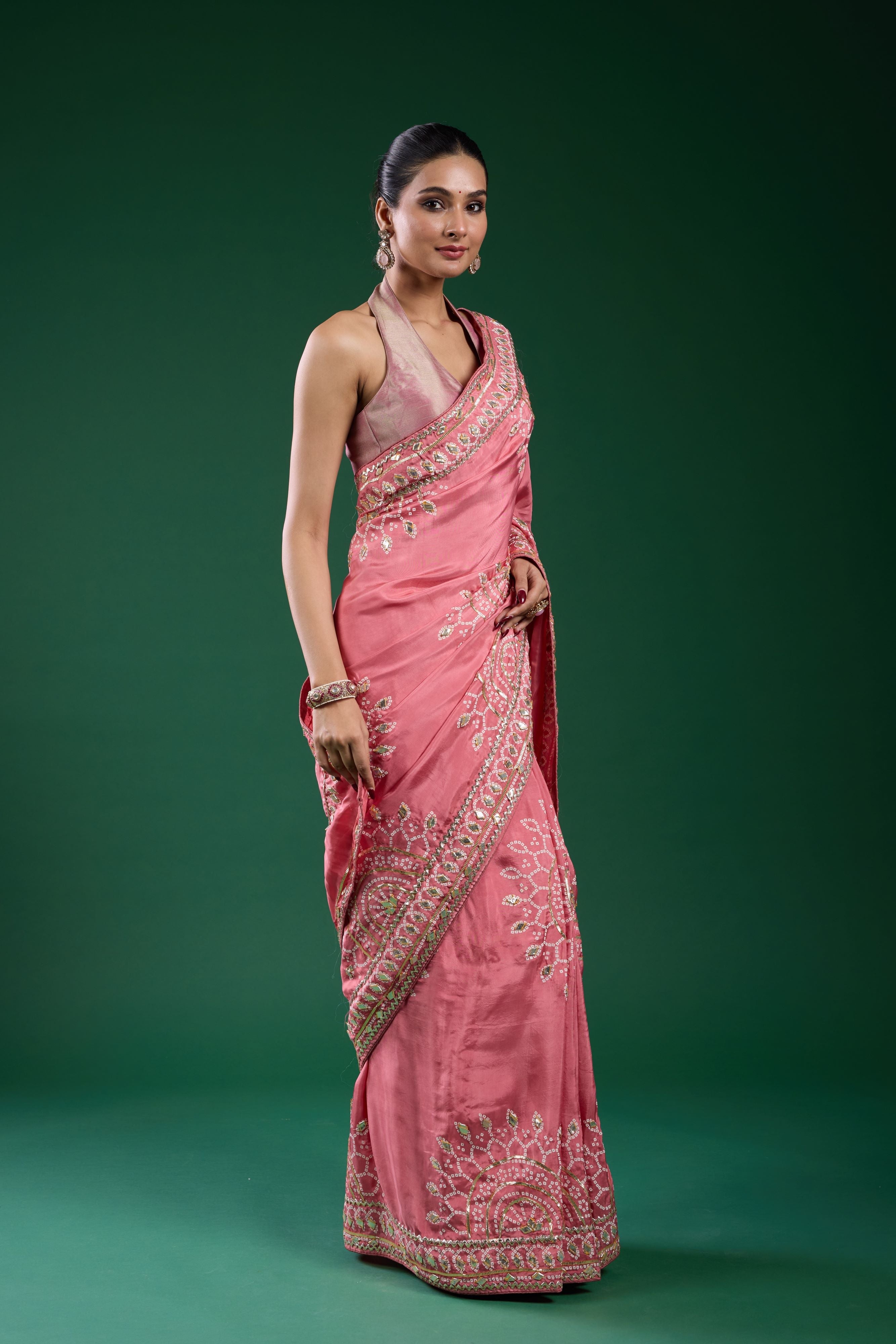 Rose Blush Dola Silk Saree