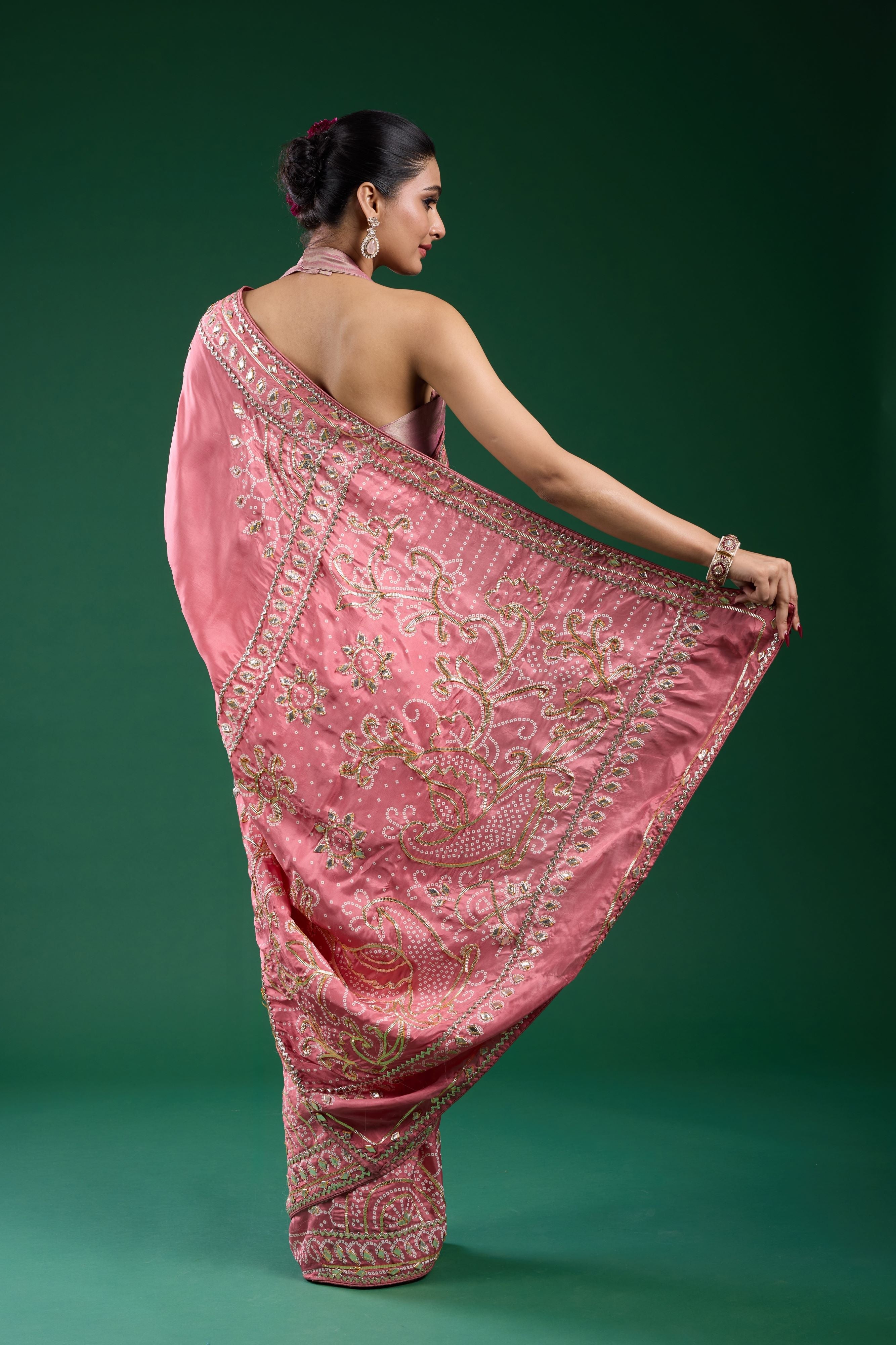 Rose Blush Dola Silk Saree