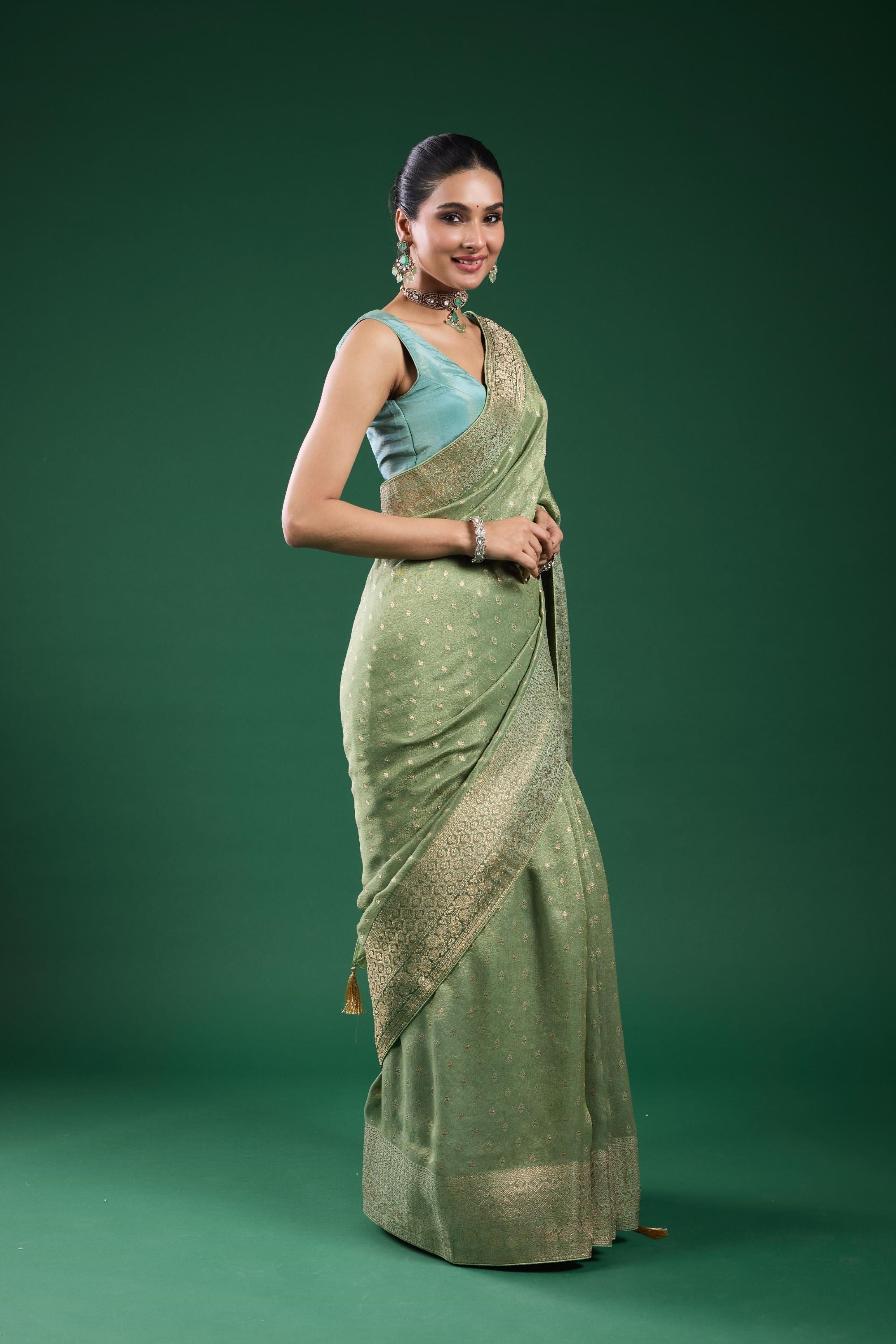 Light Green Tissue Silk Saree