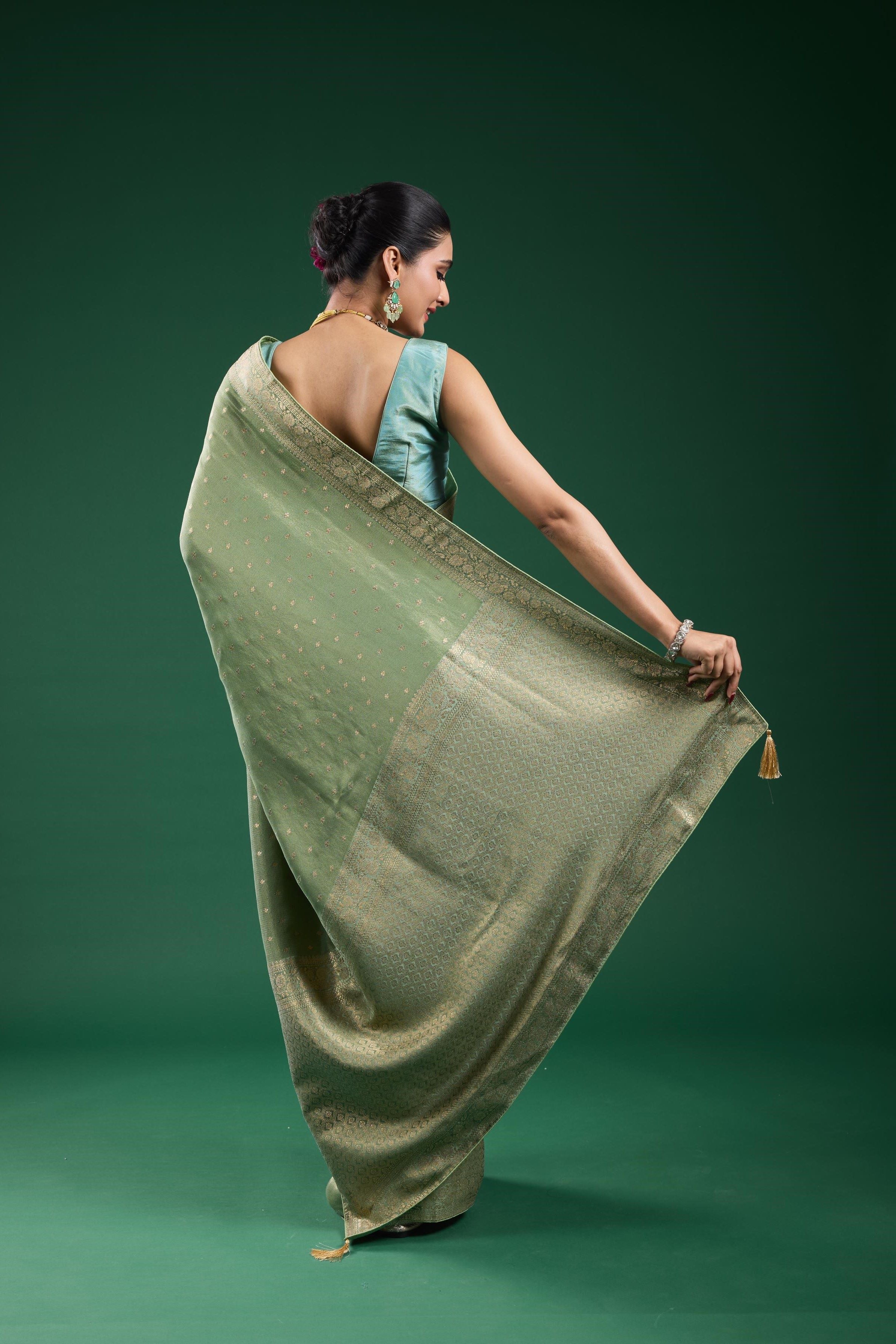 Light Green Tissue Silk Saree