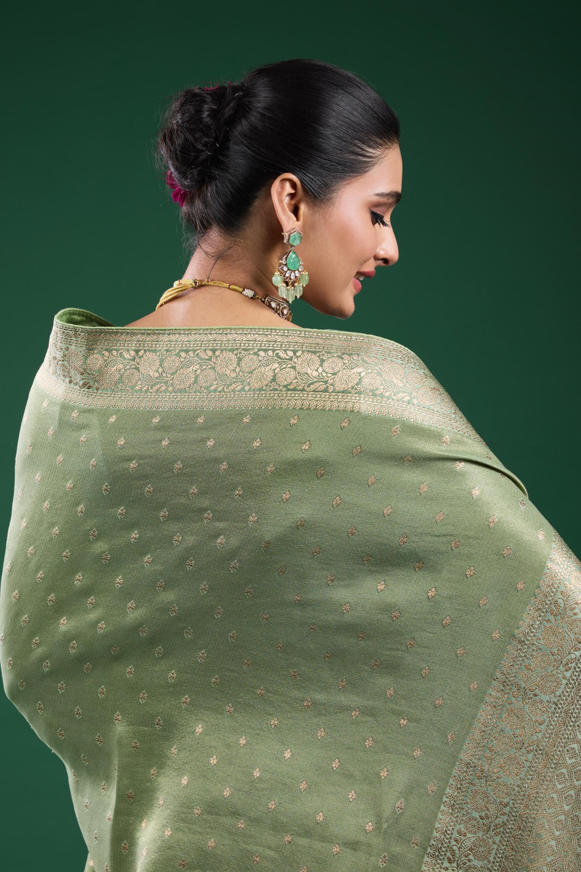 Light Green Tissue Silk Saree