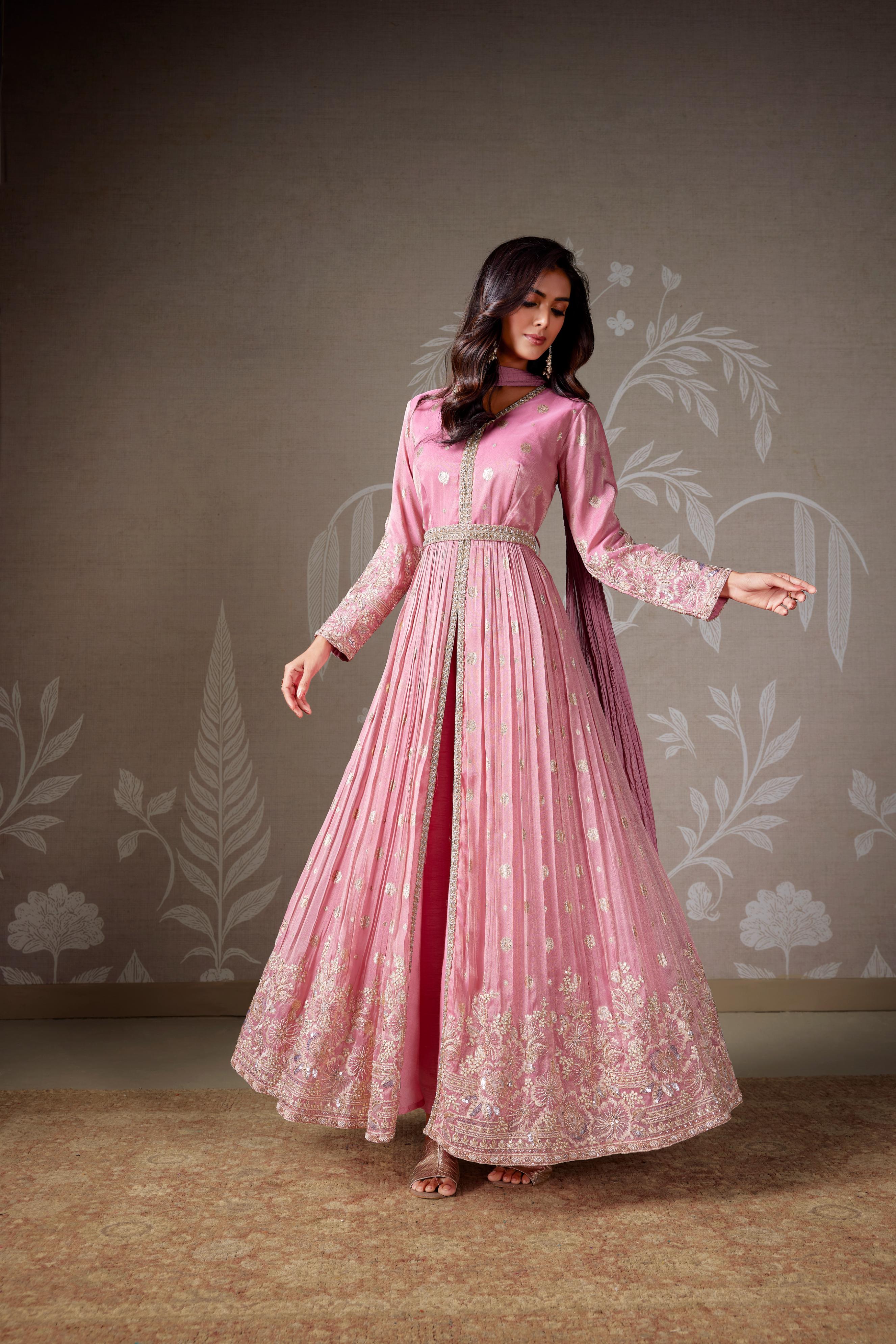 Celestial Blush Embellished Anarkali Set