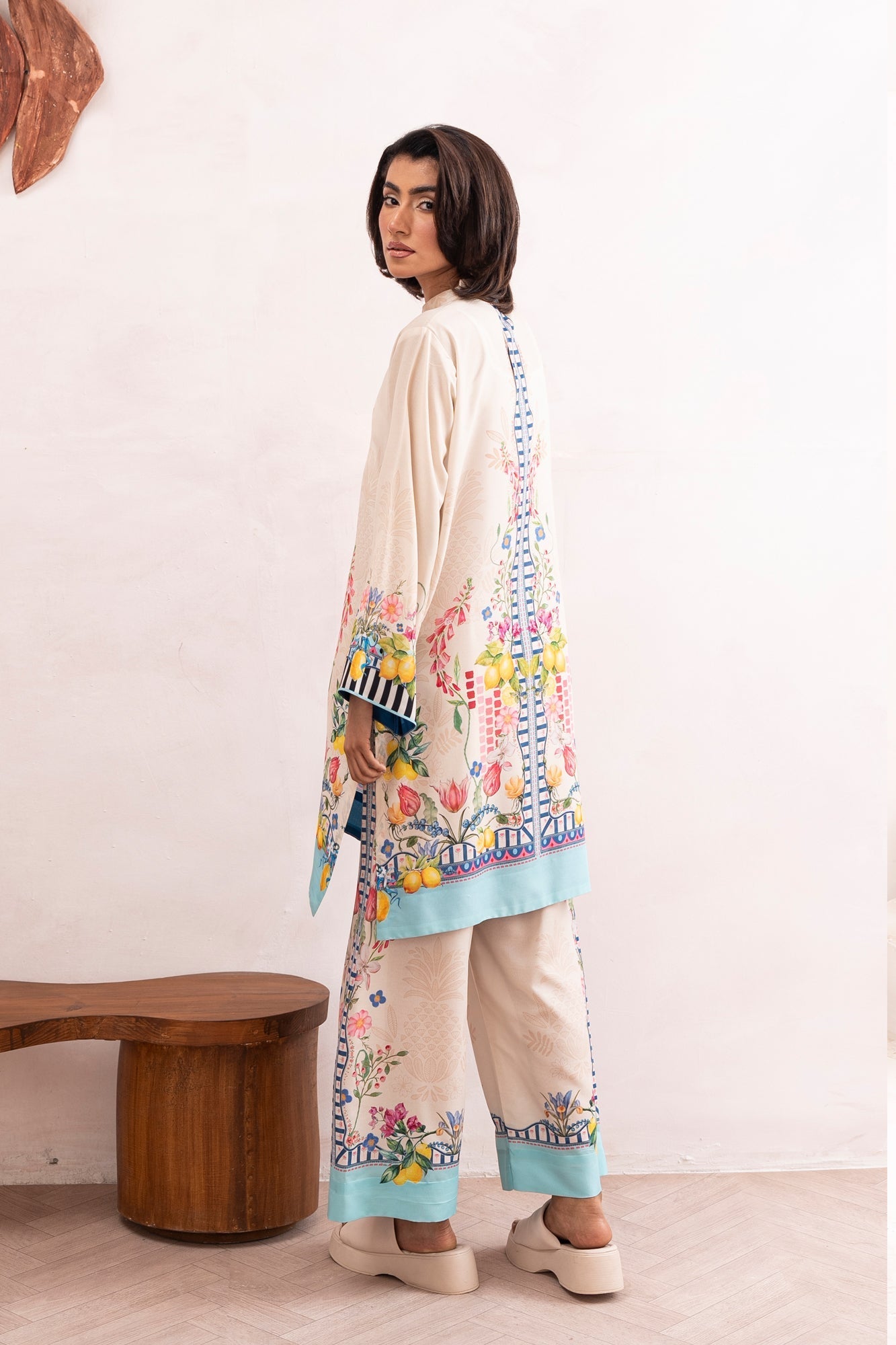 Mediterranean Splash Swiss Cotton Kurta & Pant Set