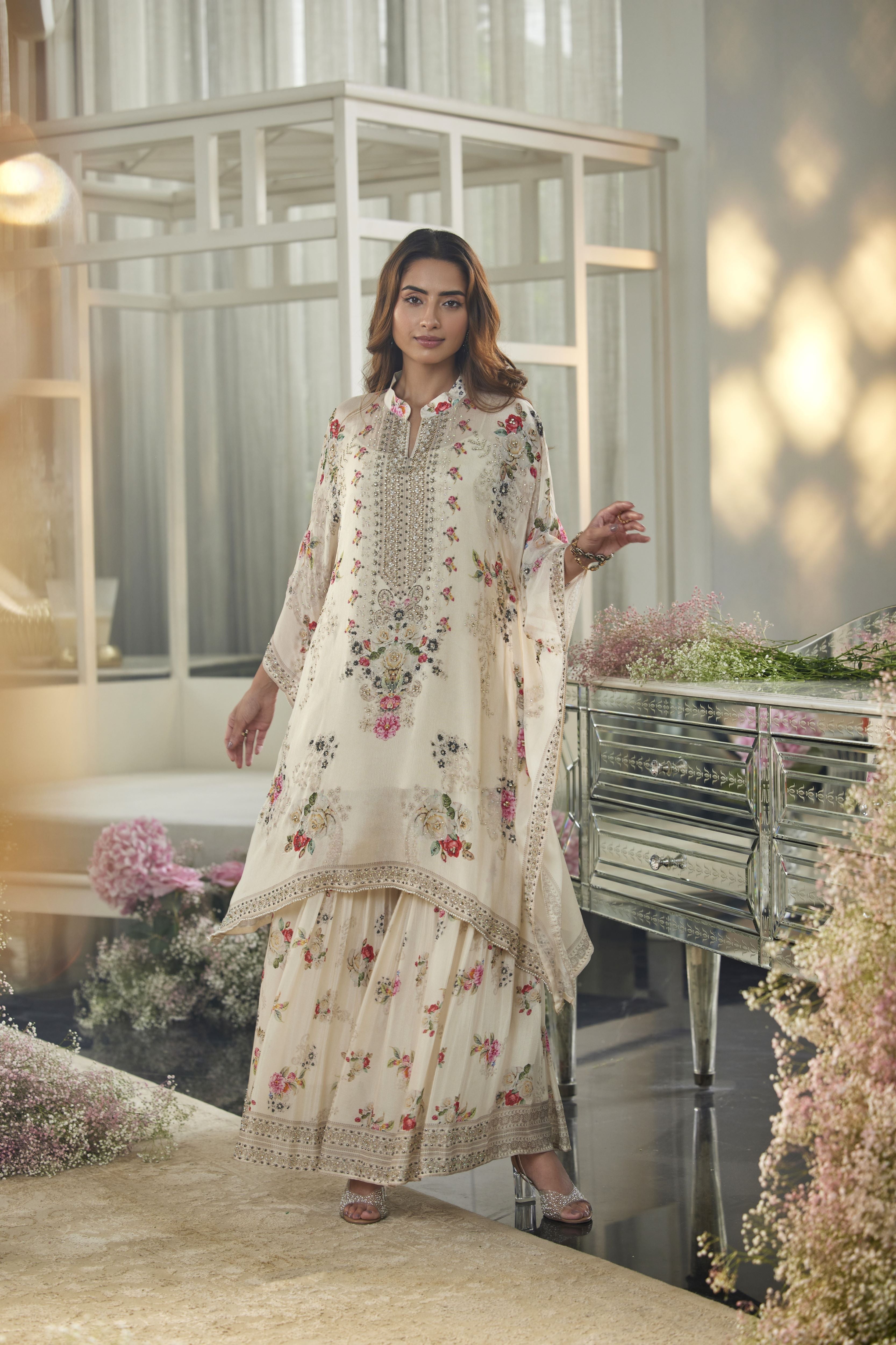 Light Champagne Kaftan Set