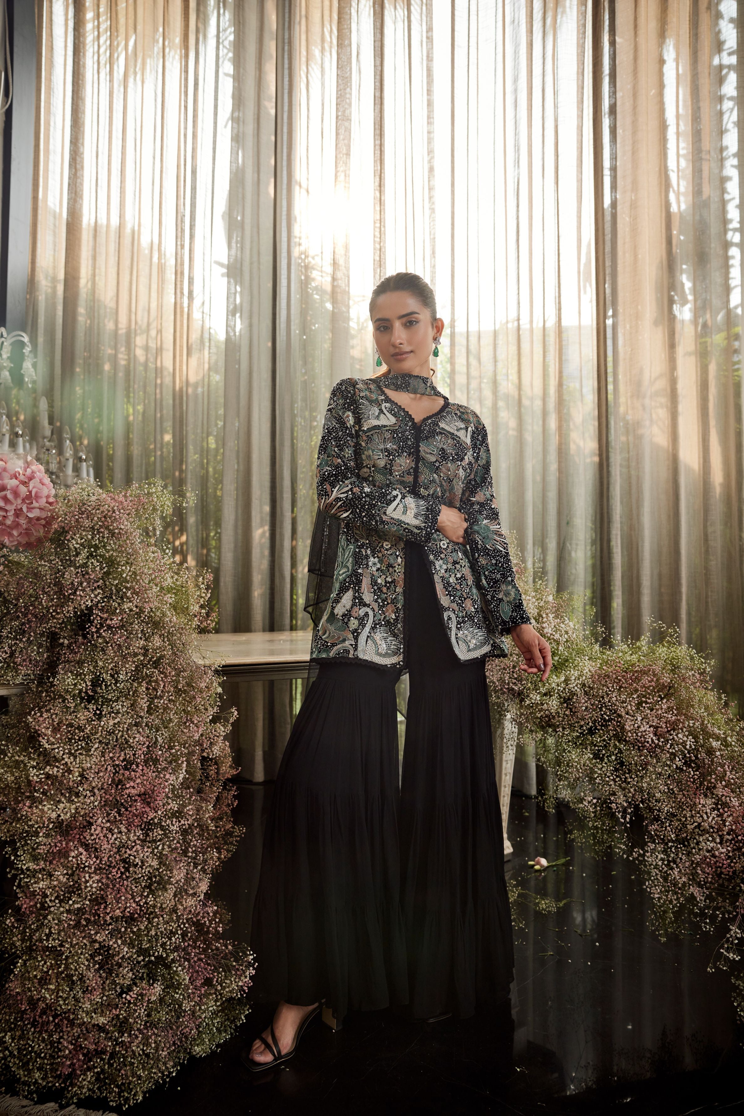 Midnight Glimmer ShararaMidnight Glimmer Sharara Set Set