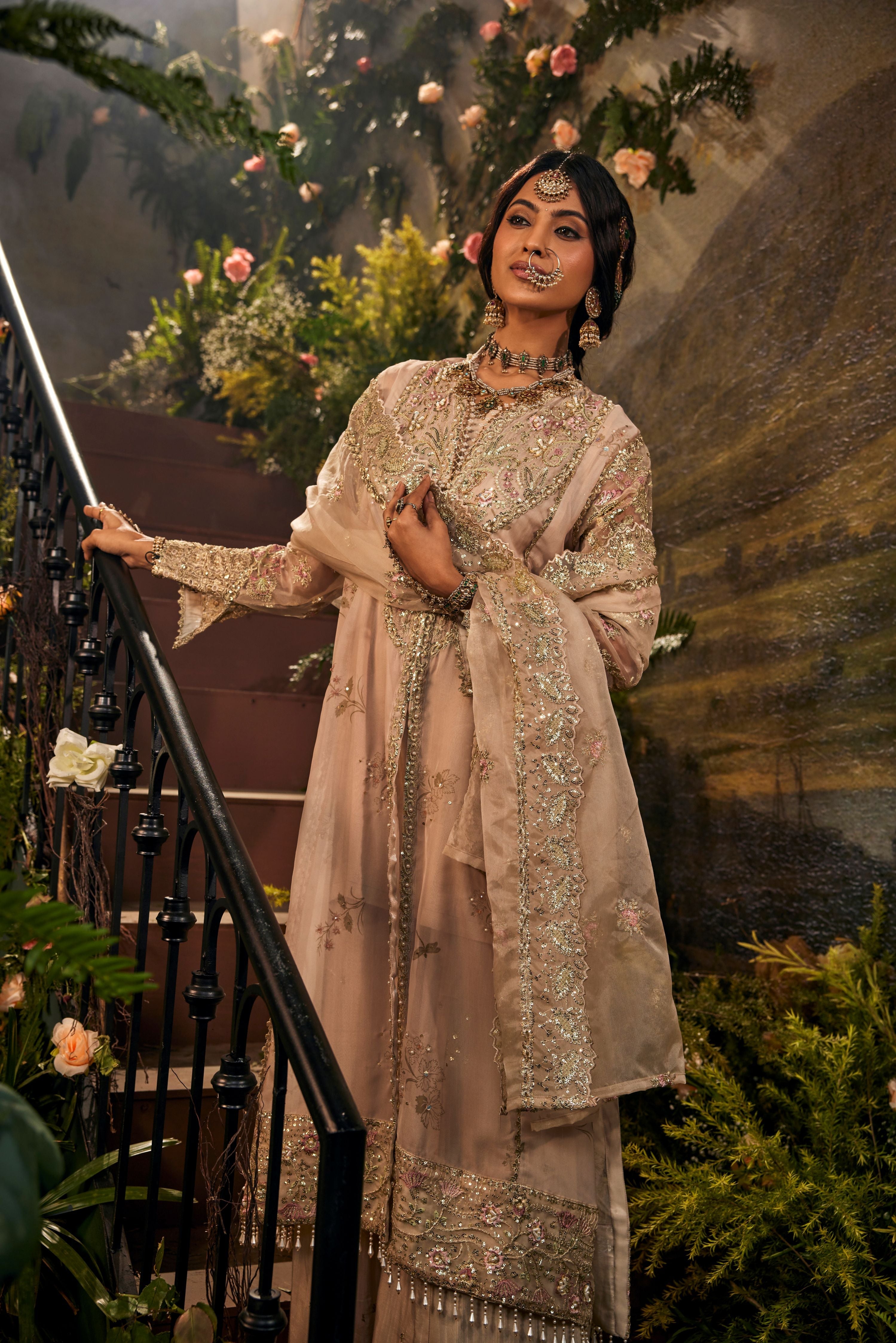 Malika-e-Noor Embellished Soft Organza Palazzo Set