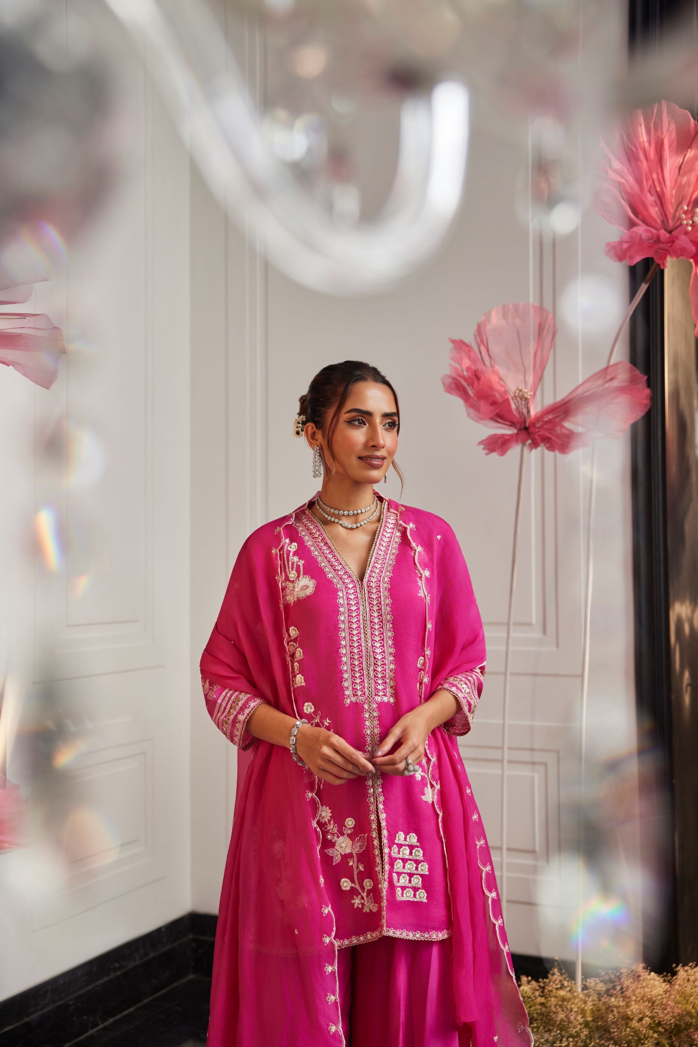 Berry Pink Palazzo Set