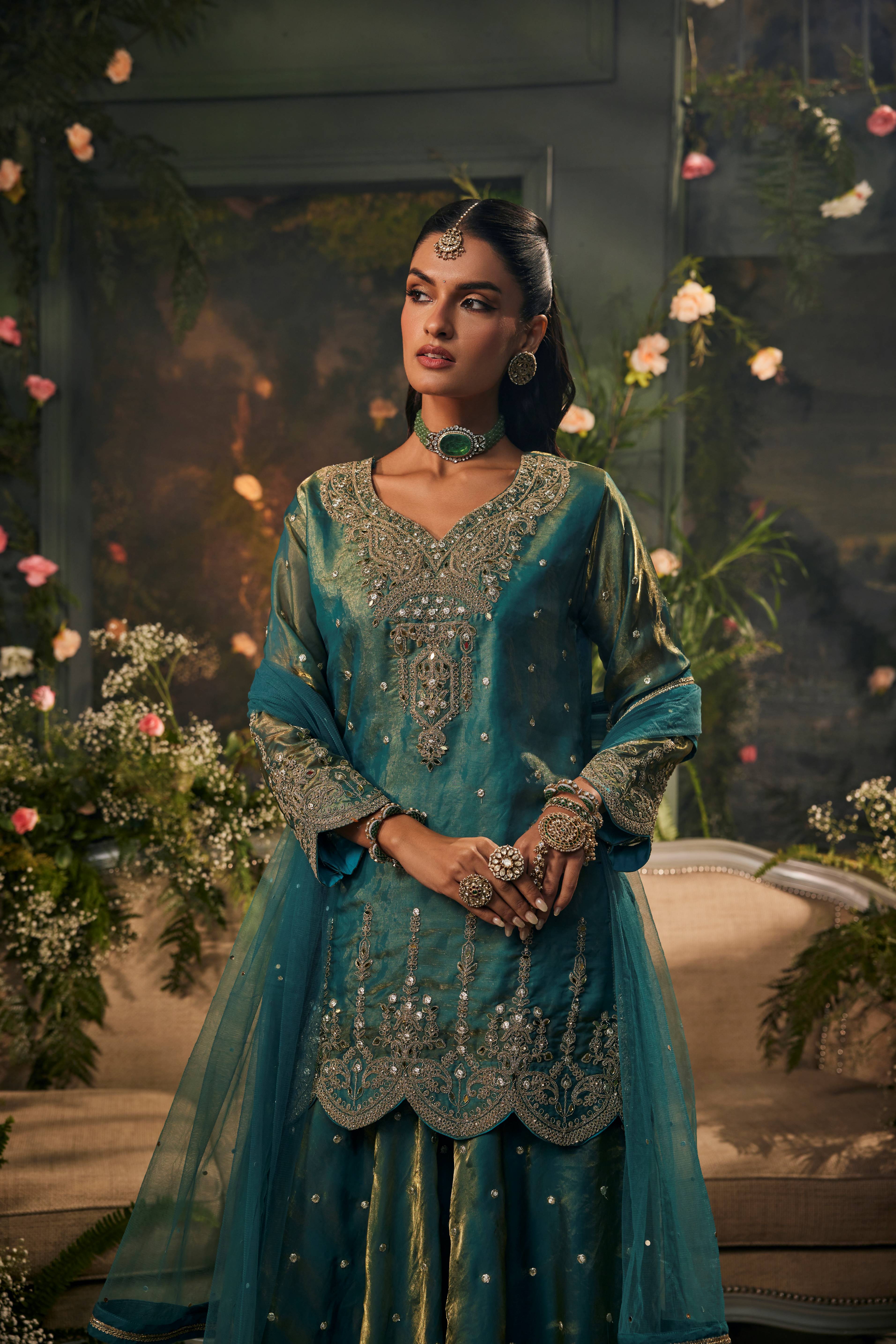 Noor-e-Firoza Shimmer Skirt Set