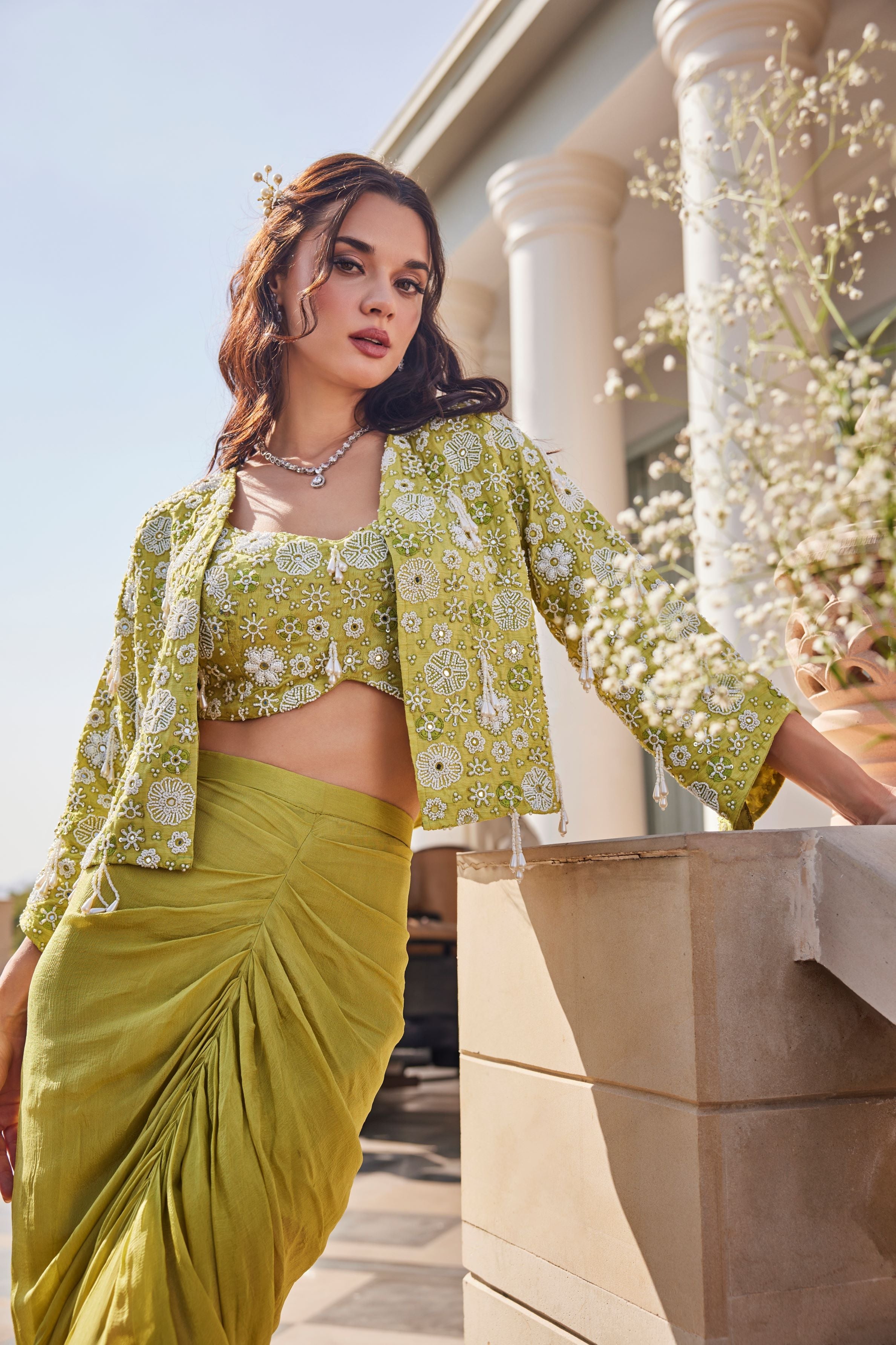 Lush Green Skirt Set