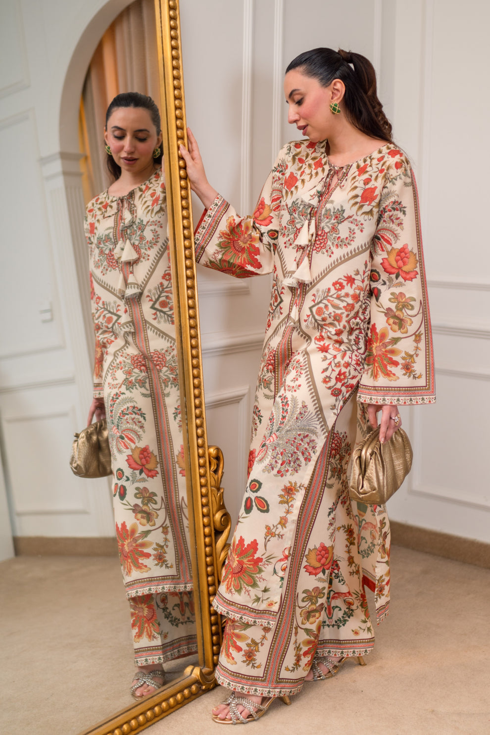 Peachful Time Natural Crepe Kurta & Pant Set