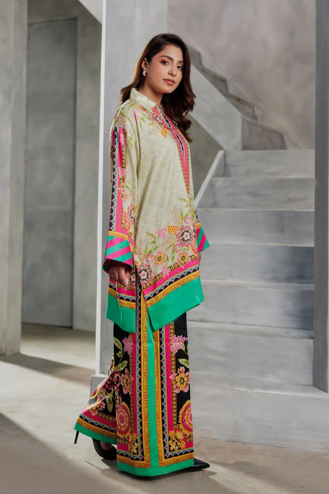 Floral Dynasty Soft Muslin Silk Co-Ord Set