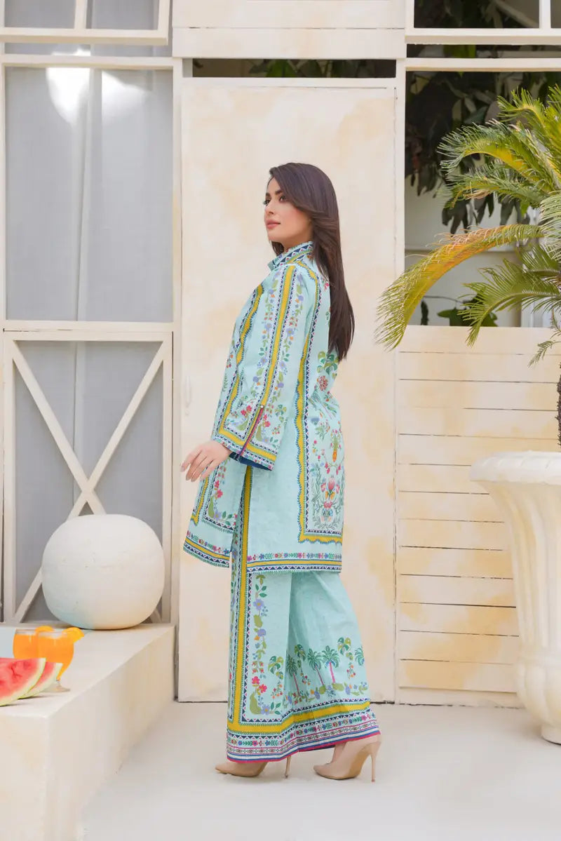 Blue Quartz Tropical Print Co-Ord Set